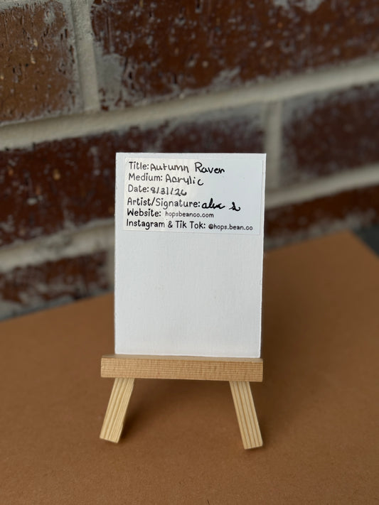 ACEO Original Mini Art "Autumn Raven” 2.5"x3.5"