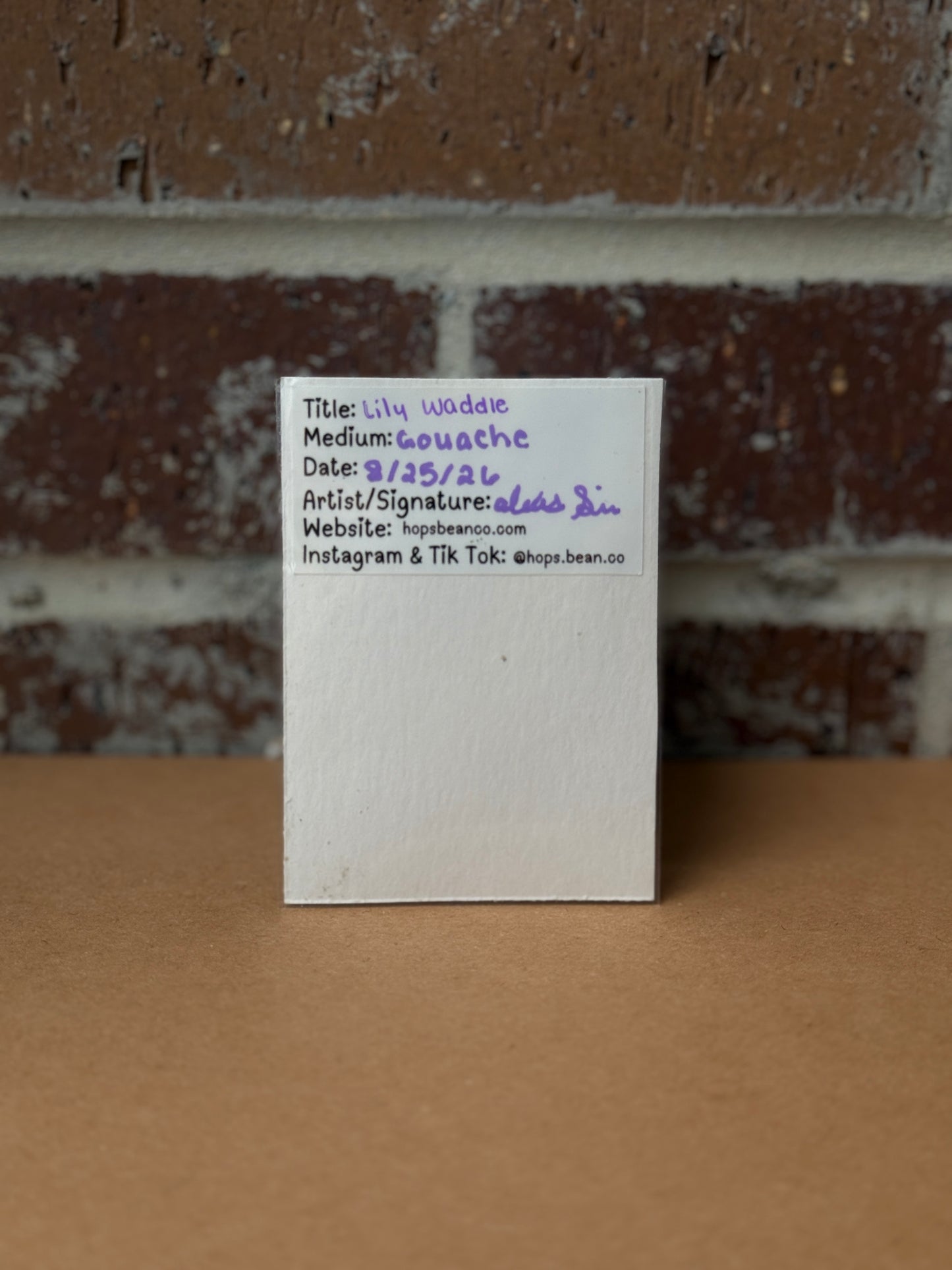 ACEO Original Mini Art "Lily Waddle” 2.5"x3.5"