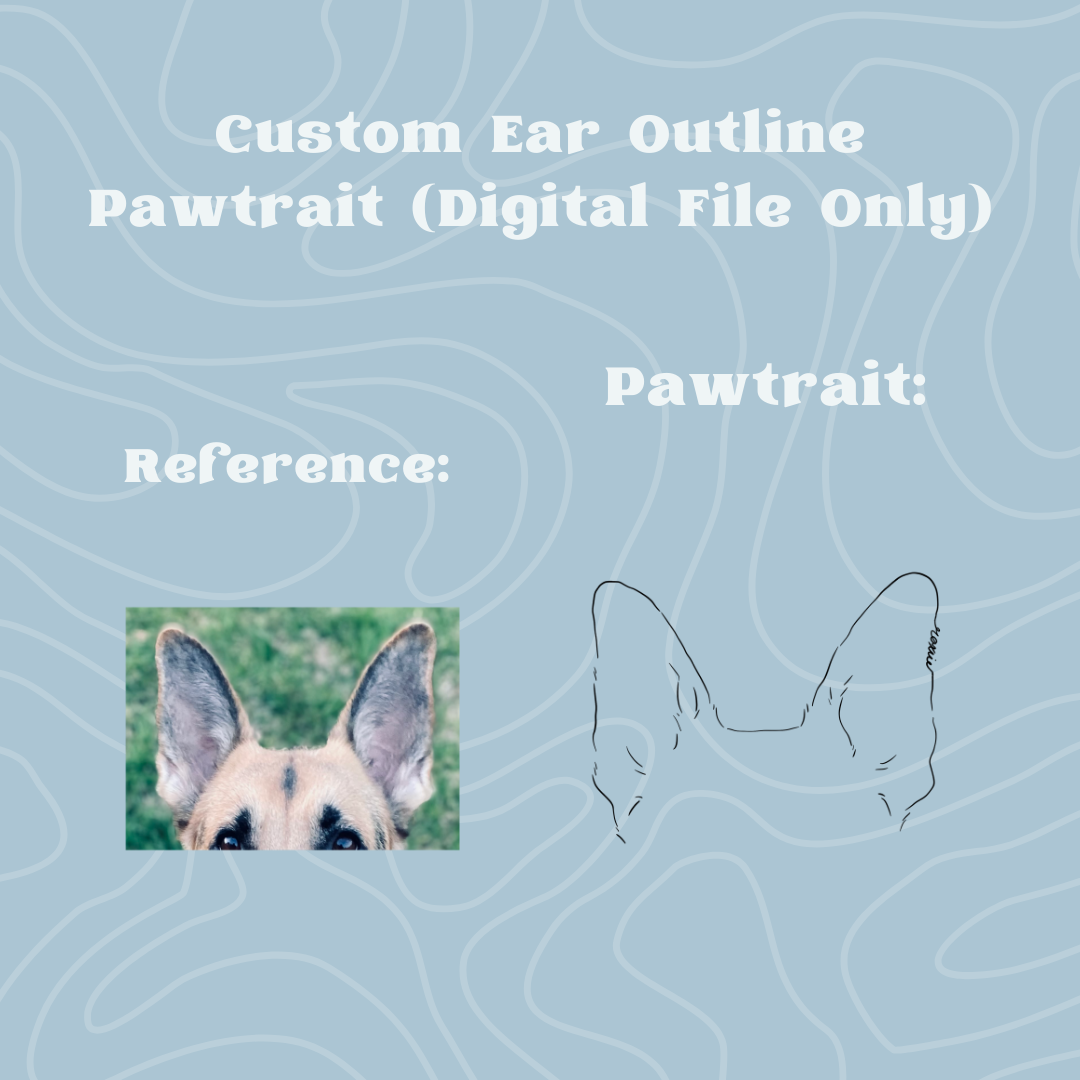 Custom Ear Outline Pawtrait (digital)