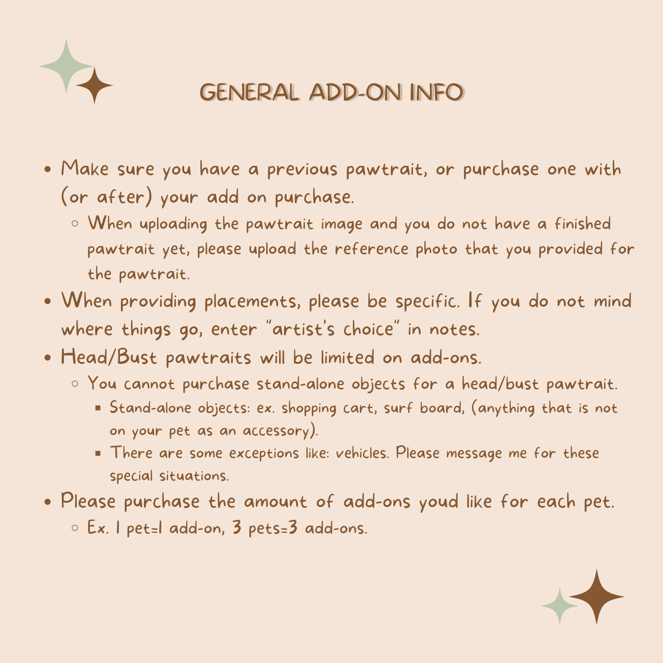 CUSTOM ADD ONS - READ DESCRIPTION BEFORE PURCHASE
