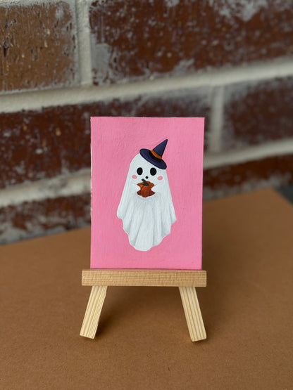 ACEO Original Mini Art "Witchy Ghost” 2.5"x3.5"