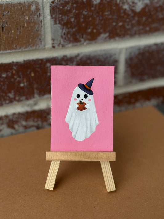 ACEO Original Mini Art "Witchy Ghost” 2.5"x3.5"