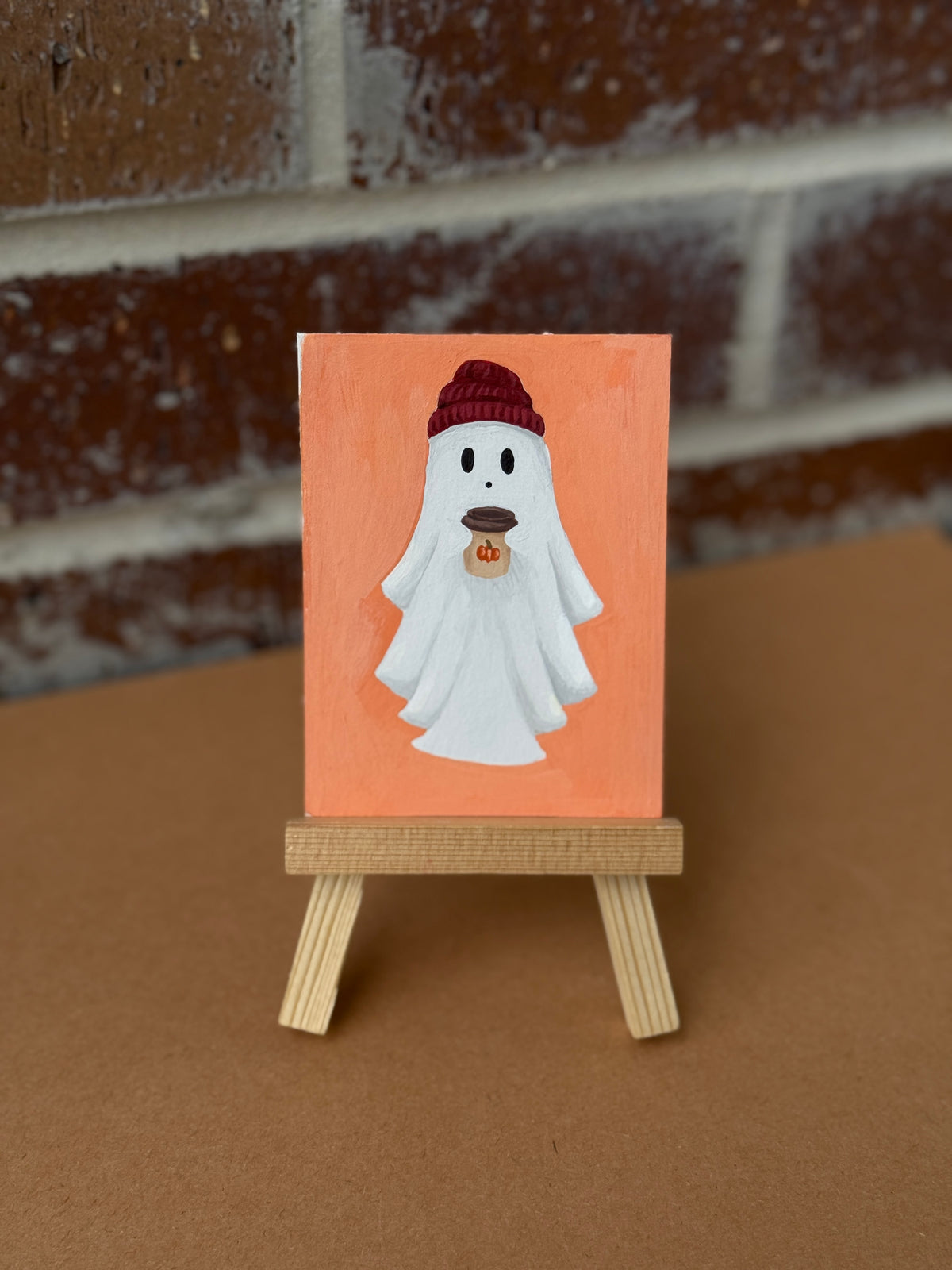 ACEO Original Mini Art "Basic Ghost” 2.5"x3.5"