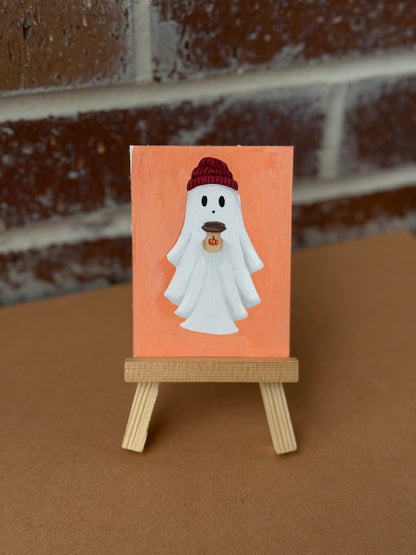 ACEO Original Mini Art "Basic Ghost” 2.5"x3.5"