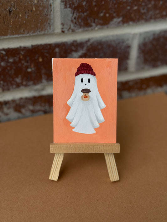 ACEO Original Mini Art "Basic Ghost” 2.5"x3.5"