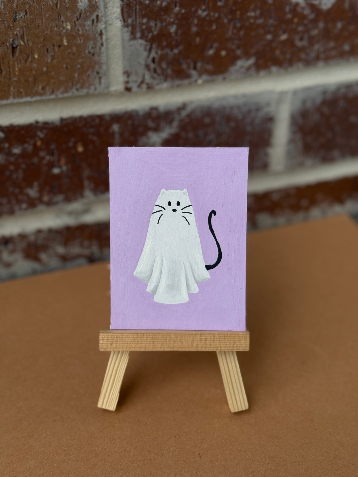 ACEO Original Mini Art "Cat Ghost” 2.5"x3.5"