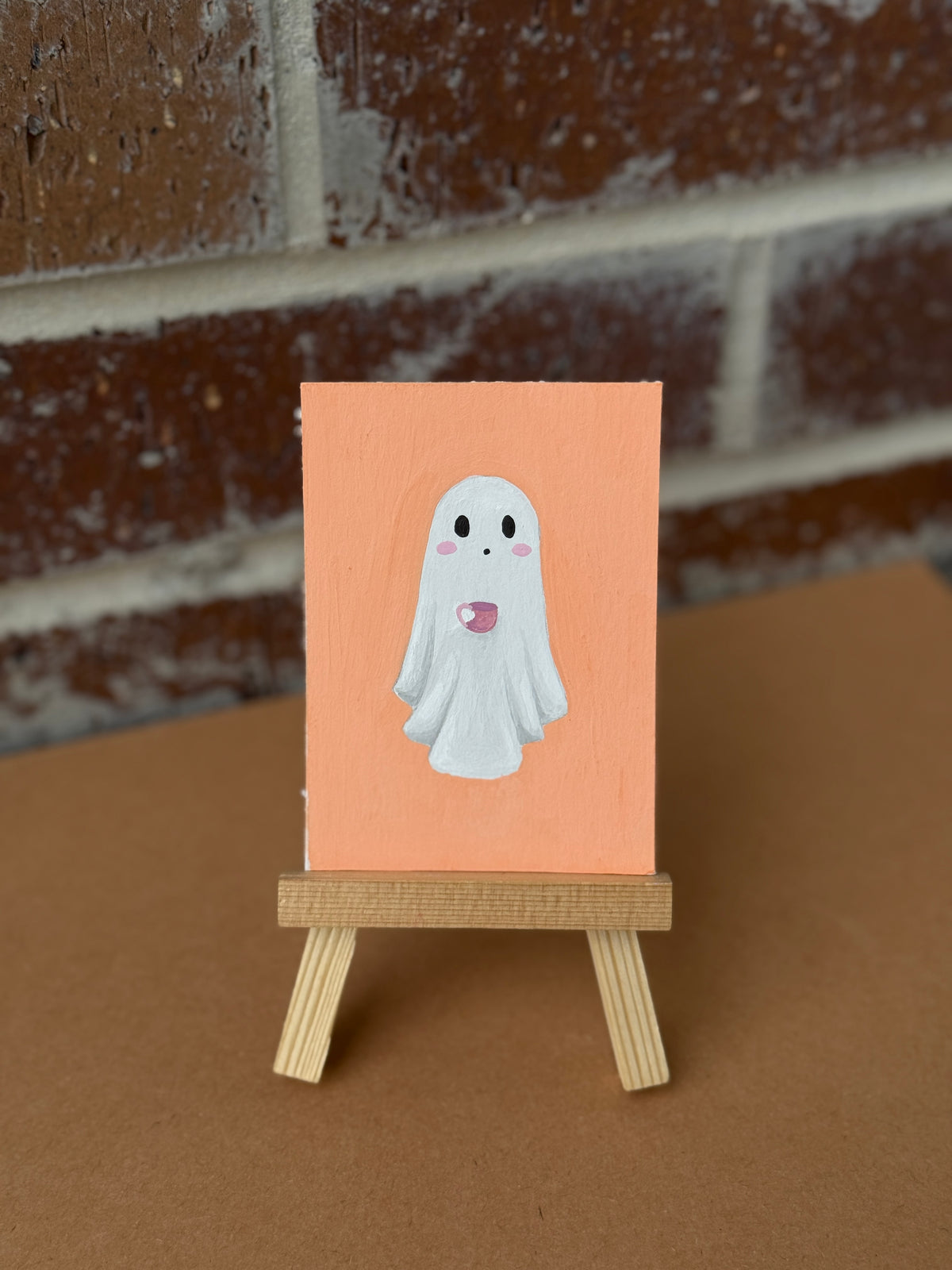 ACEO Original Mini Art "Coffee Ghost” 2.5"x3.5"