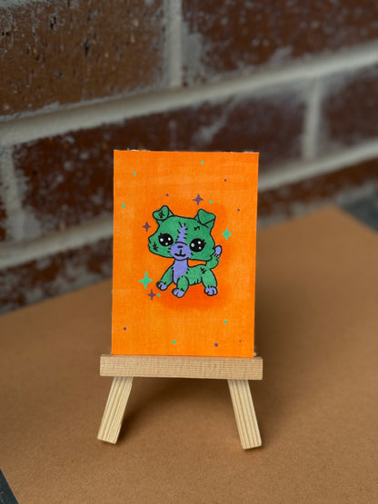 ACEO Original Mini Art "LPS Frankenstein” 2.5"x3.5"