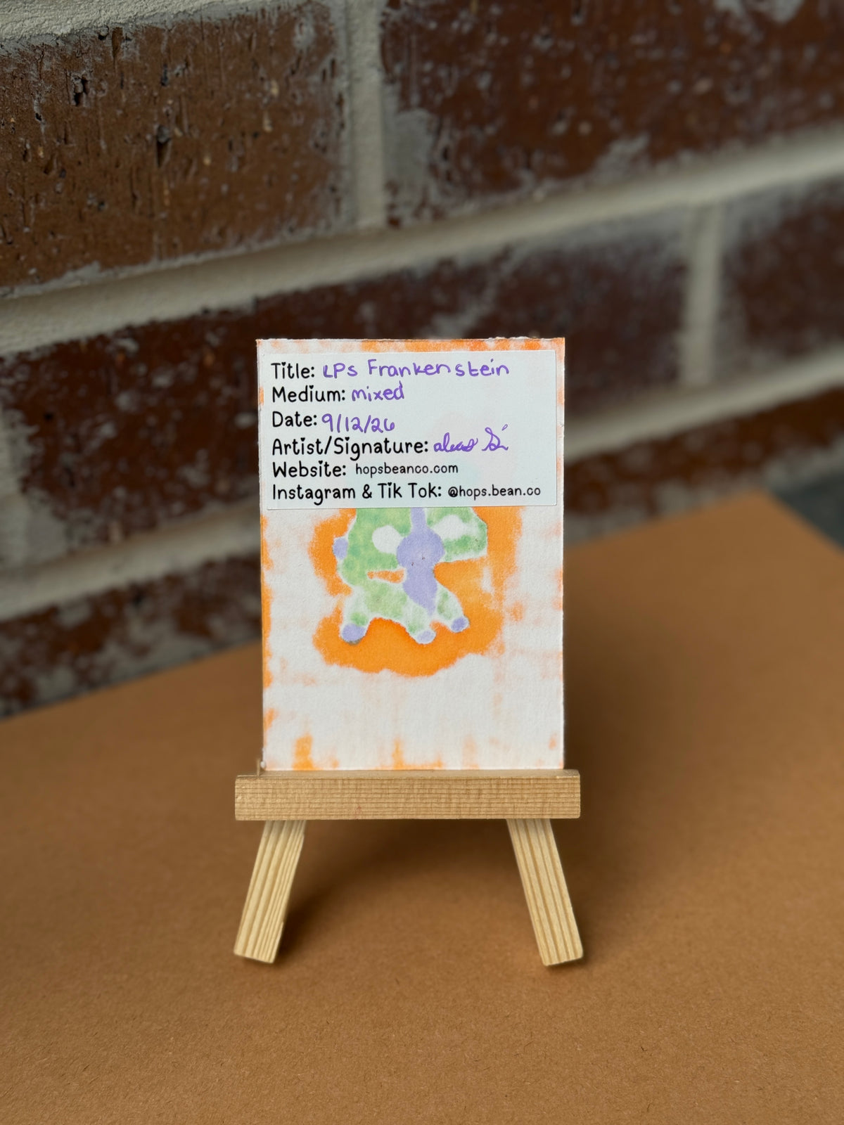 ACEO Original Mini Art "LPS Frankenstein” 2.5"x3.5"