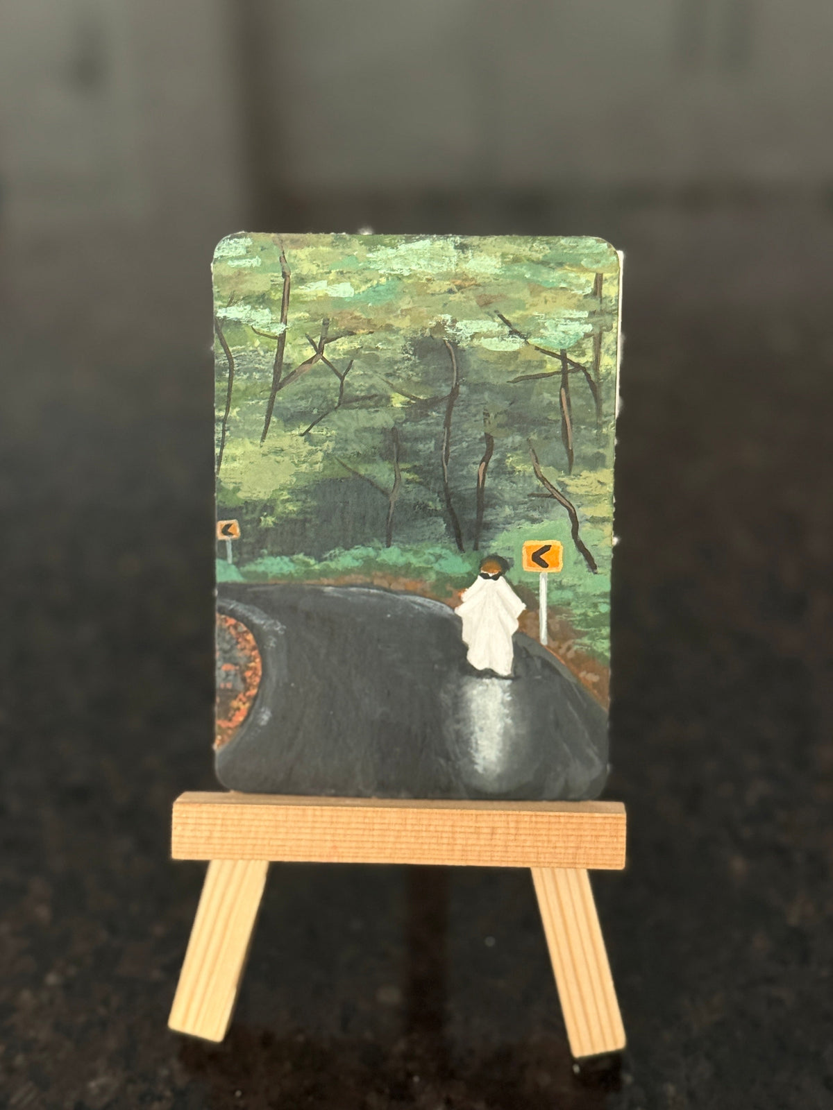 ACEO Original Mini Art "Street Ghost” 2.5"x3.5"