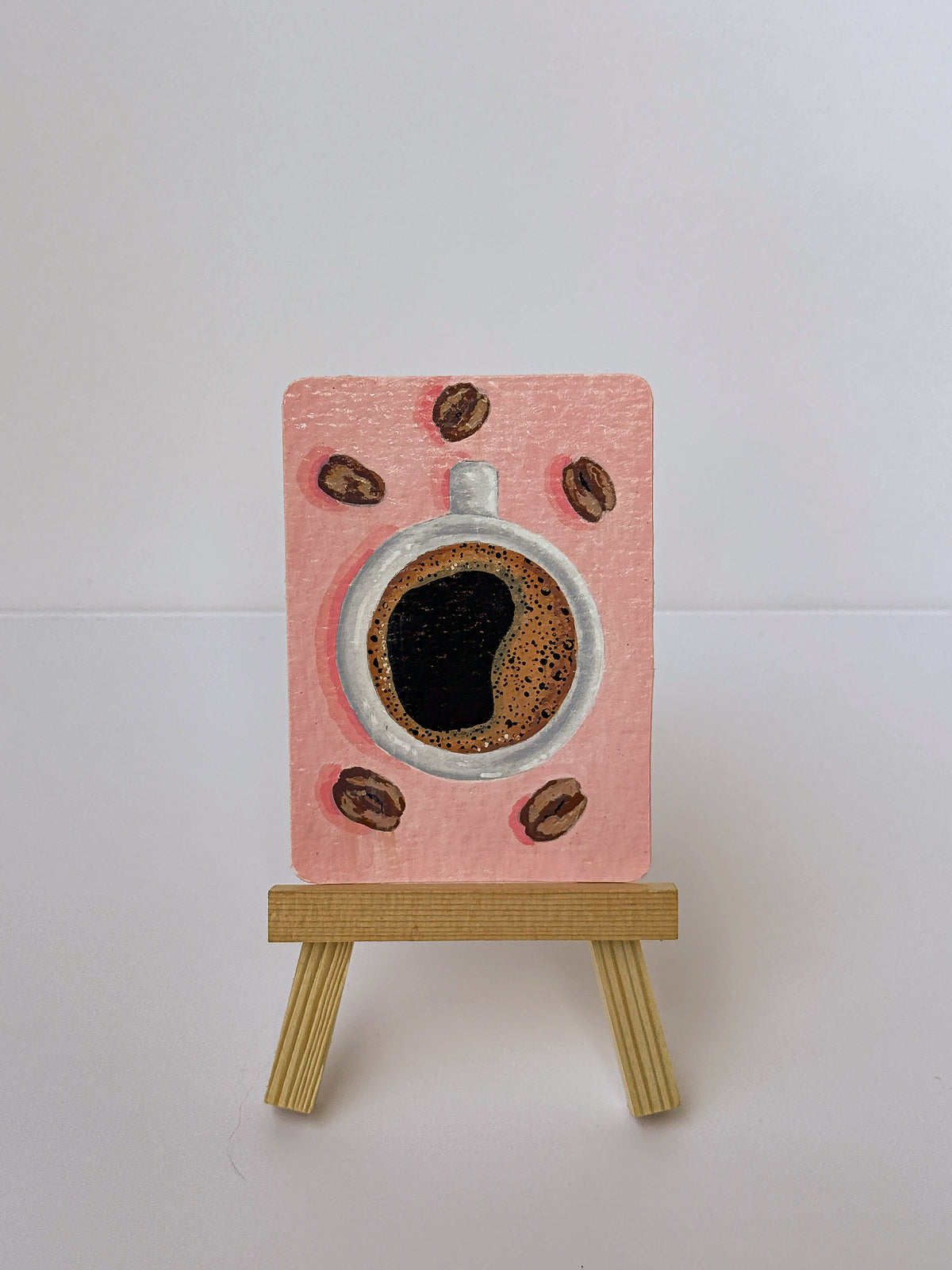 ACEO Original Mini Art "Coffee Cute” 2.5"x3.5"