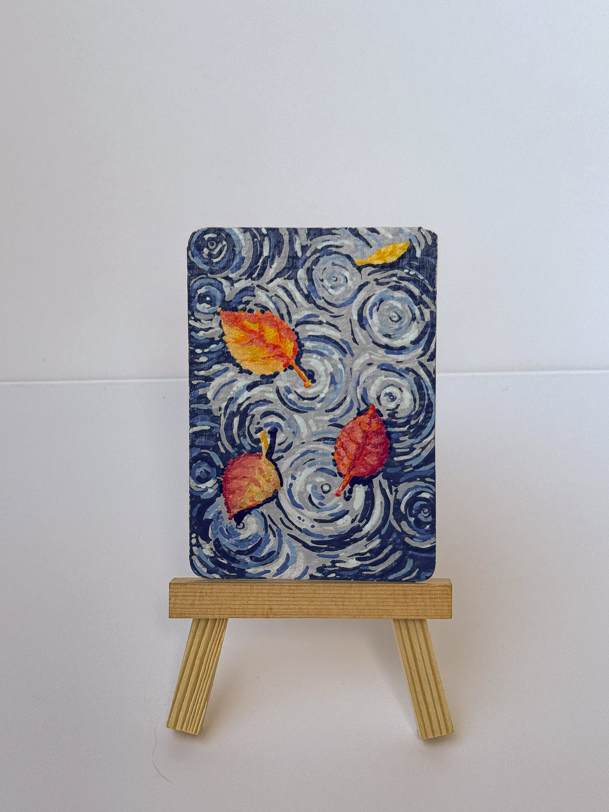 ACEO Original Mini Art "Fall Rain” 2.5"x3.5"