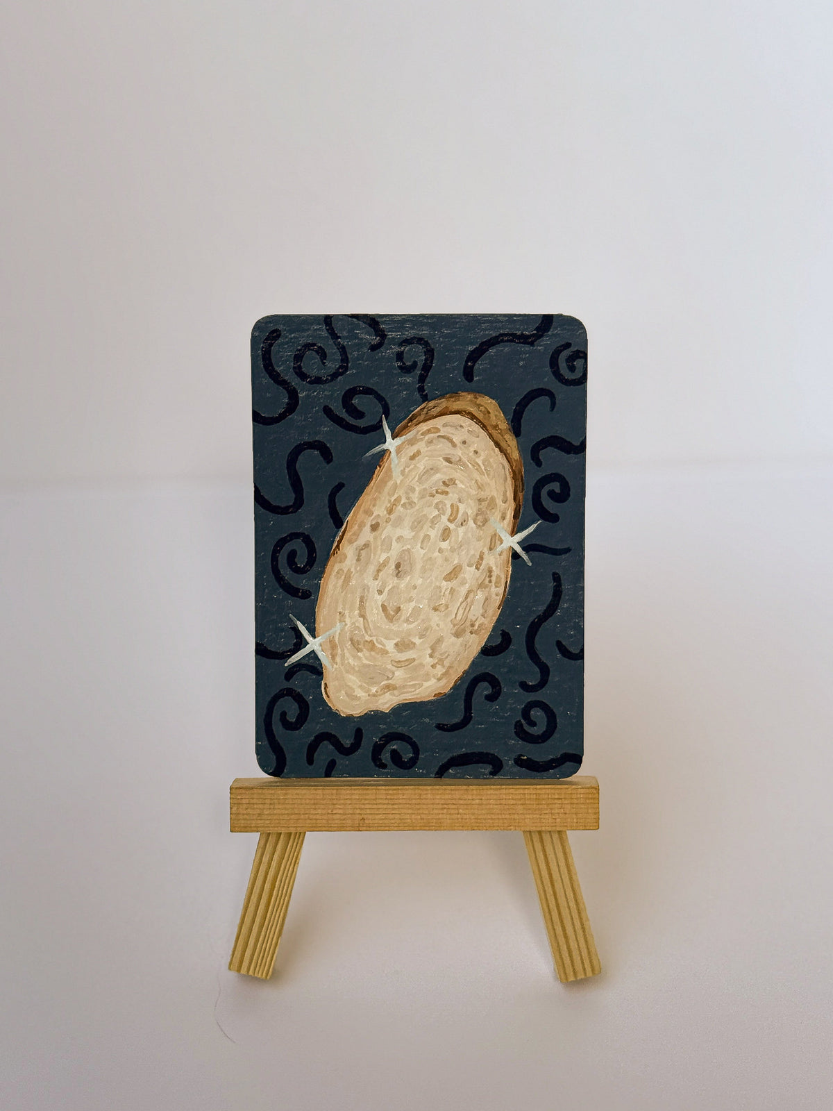 ACEO Original Mini Art "Sparkle Bread” 2.5"x3.5"