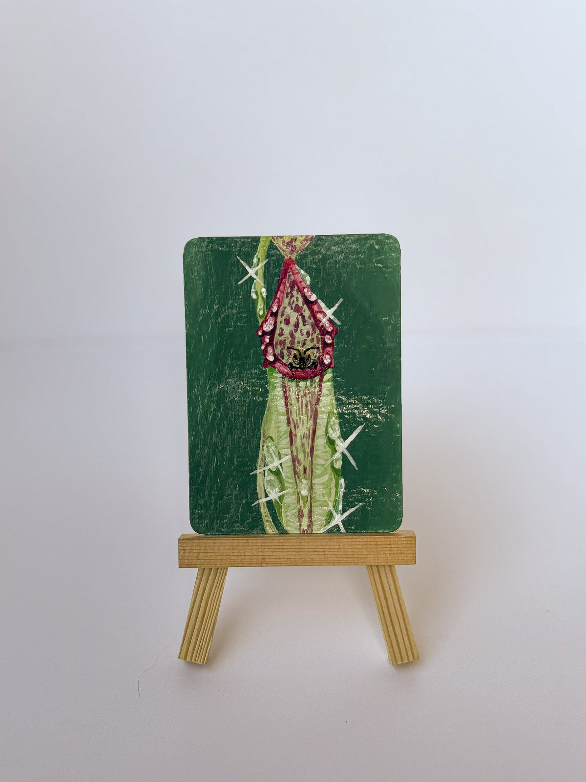 ACEO Original Mini Art "Pitcher Bee” 2.5"x3.5"