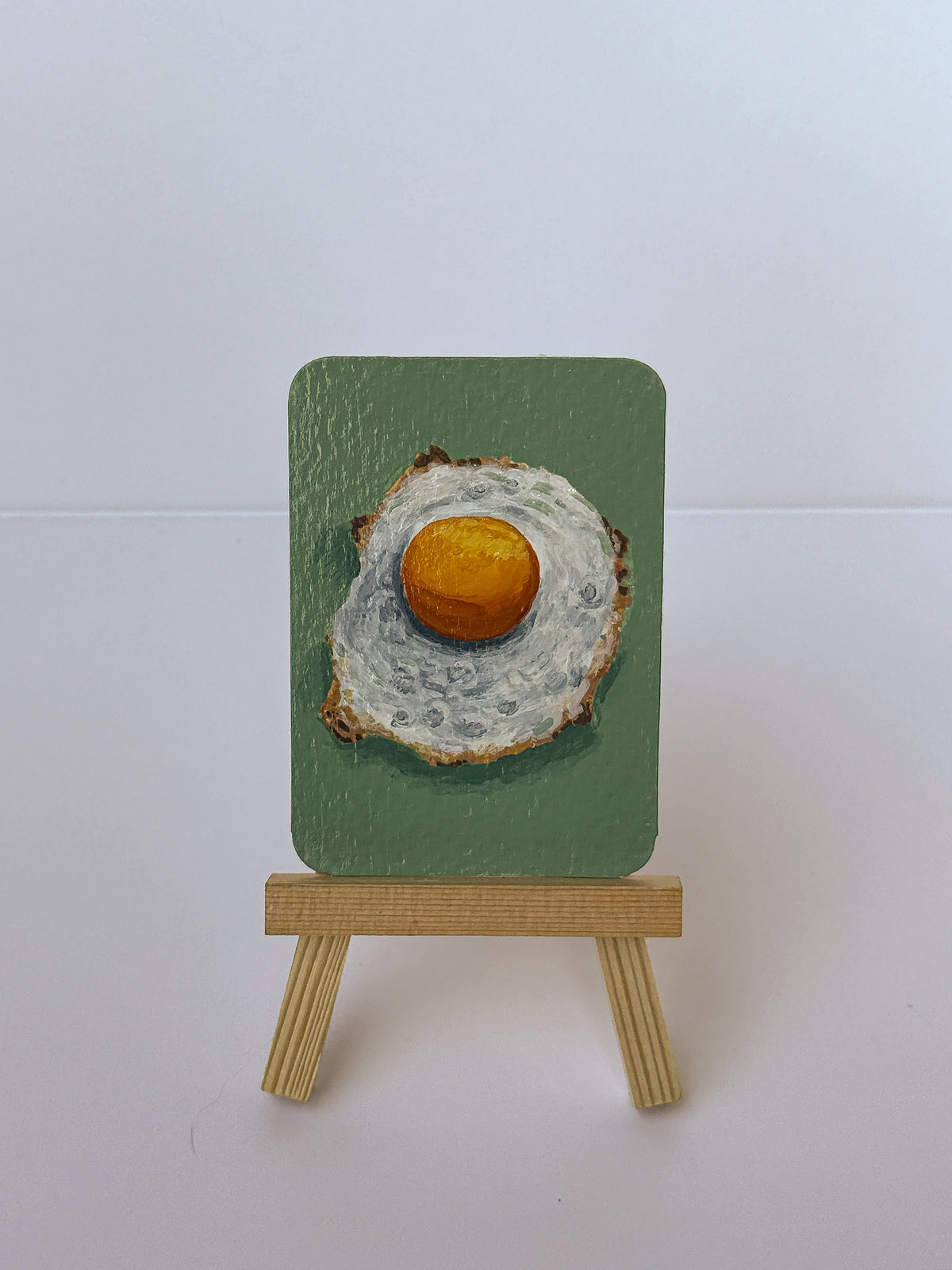 ACEO Original Mini Art "Fried Egg” 2.5"x3.5"