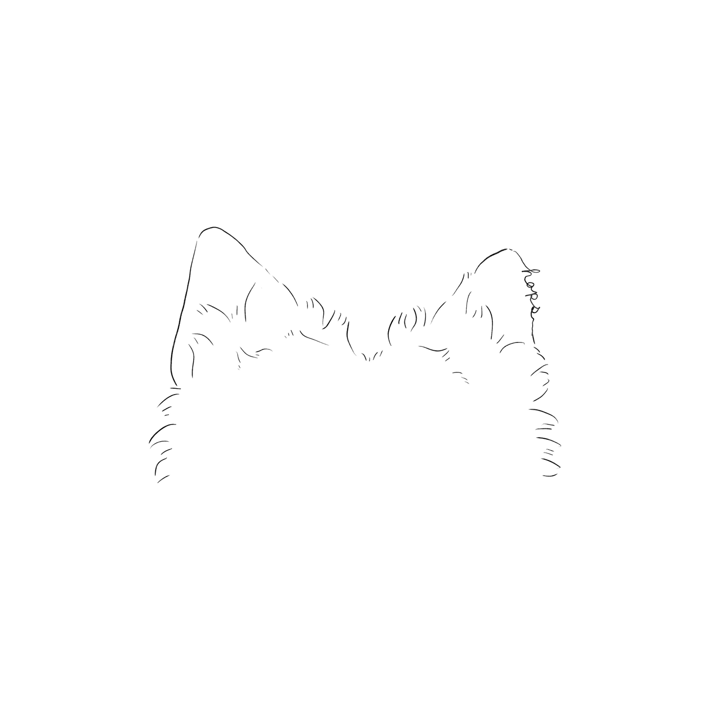 Custom Ear Outline Pawtrait (digital)