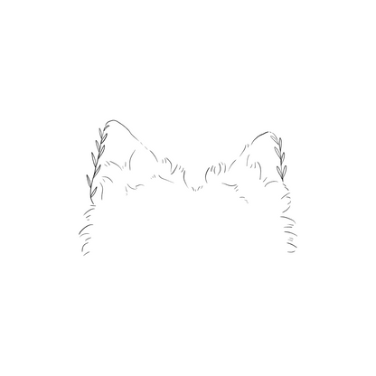 Custom Ear Outline Pawtrait (digital)