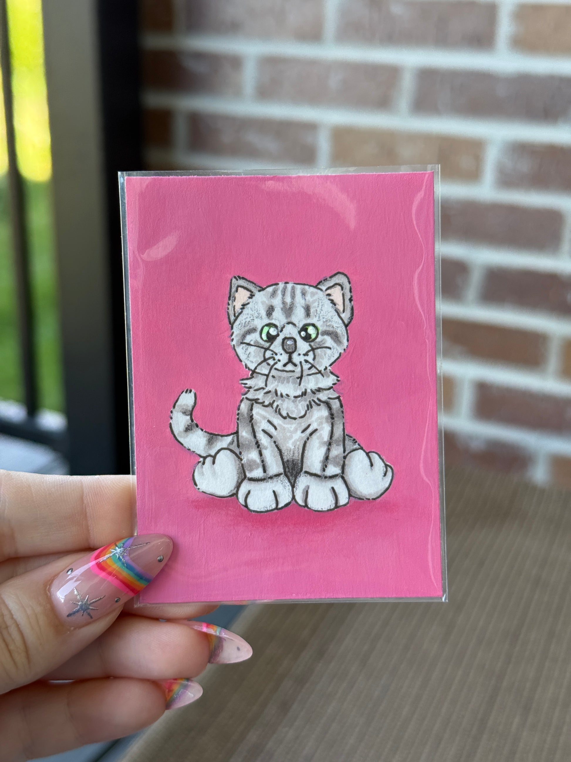 ACEO Original Mini Mixed Media Art "Bean Webkin” 2.5x3.5 // webkin // stuffie // stuffed animal // gifts // artwork //