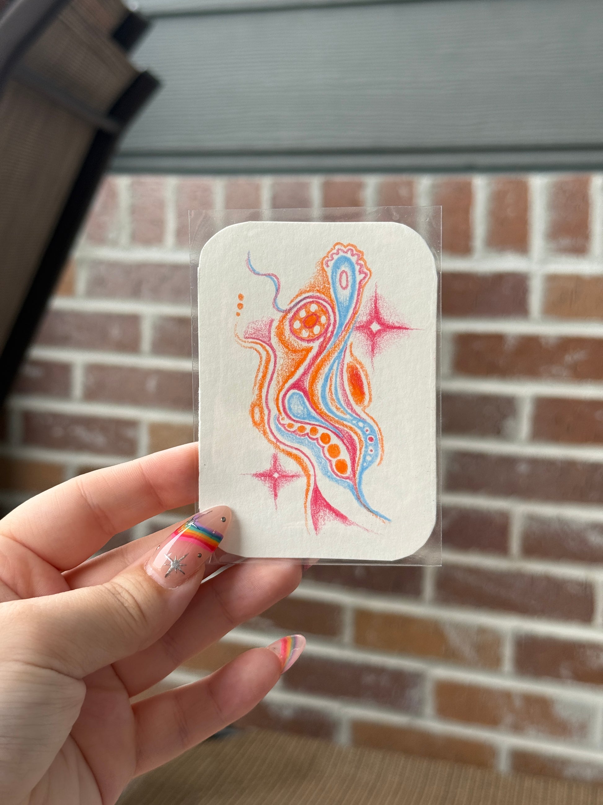 ACEO Original Mini Colored Pencil Art "abstract 1” 2.5x3.5 // abstract // pretty // art // gift // artwork //