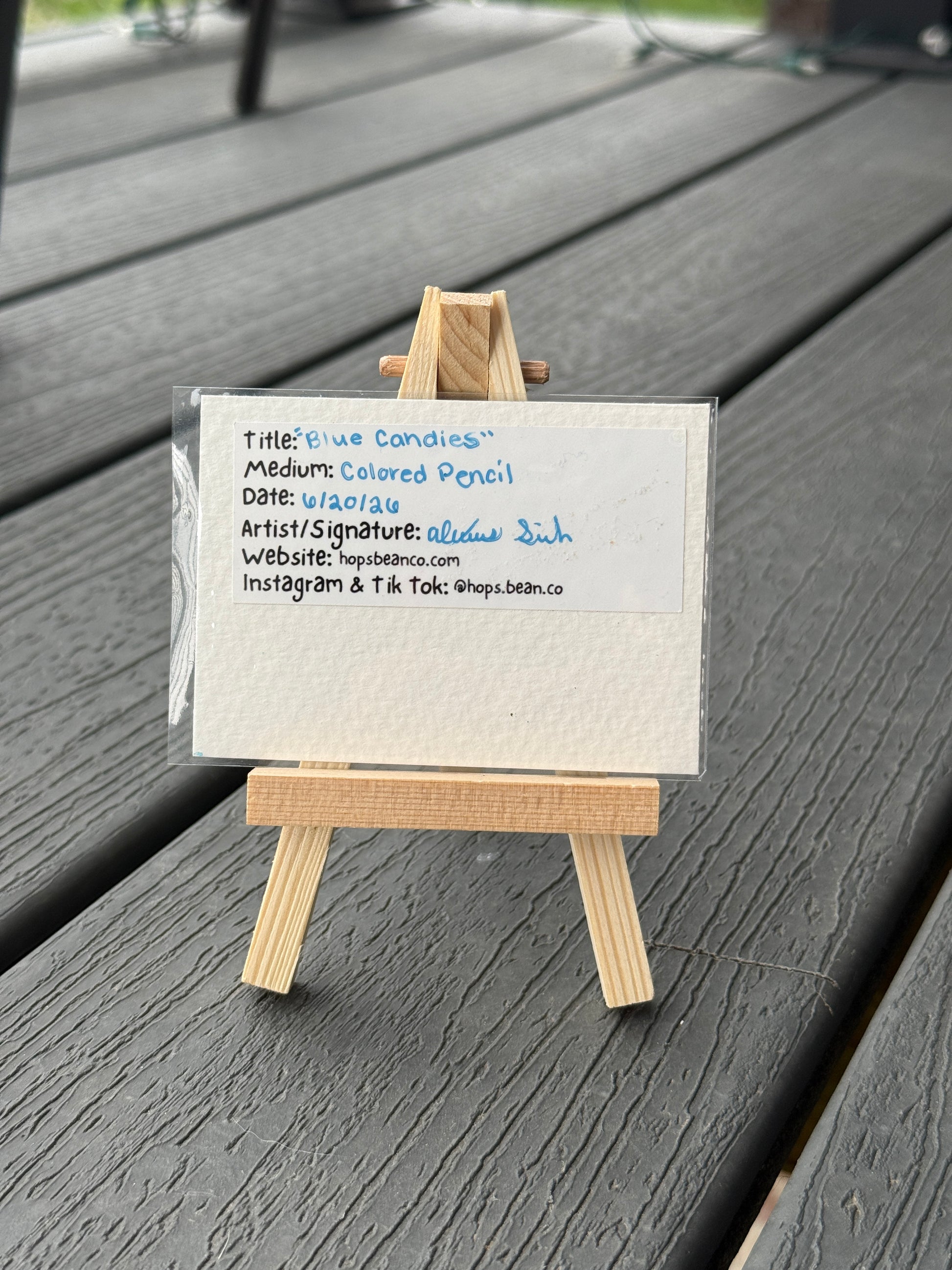 ACEO Original Mini Colored Pencil Art "Blue Candies” 2.5x3.5 // blue // candy // gift // artwork //