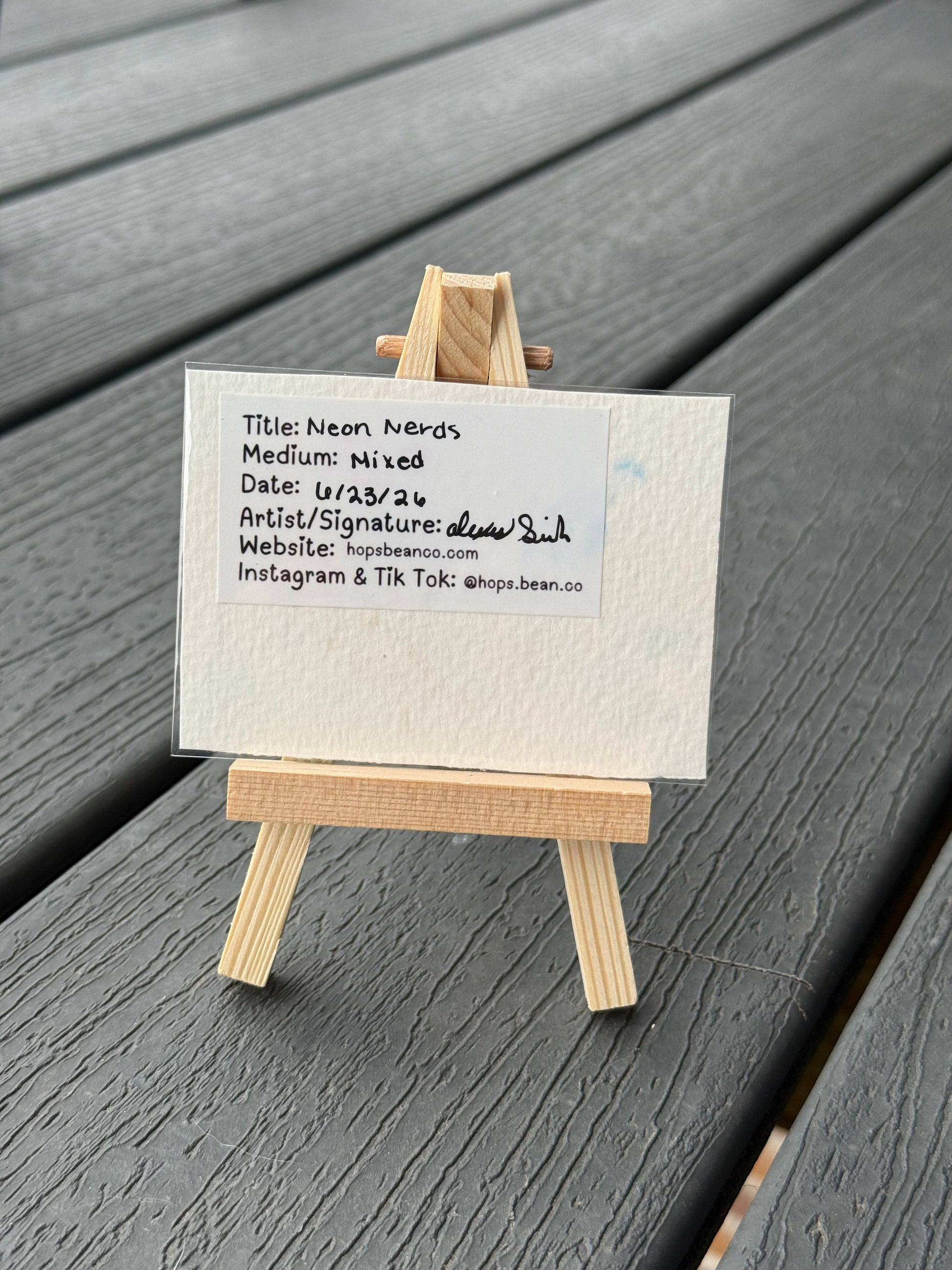 ACEO Original Mini Mixed Art "Neon Nerds” 2.5x3.5 // nerds // candy // gift // artwork //