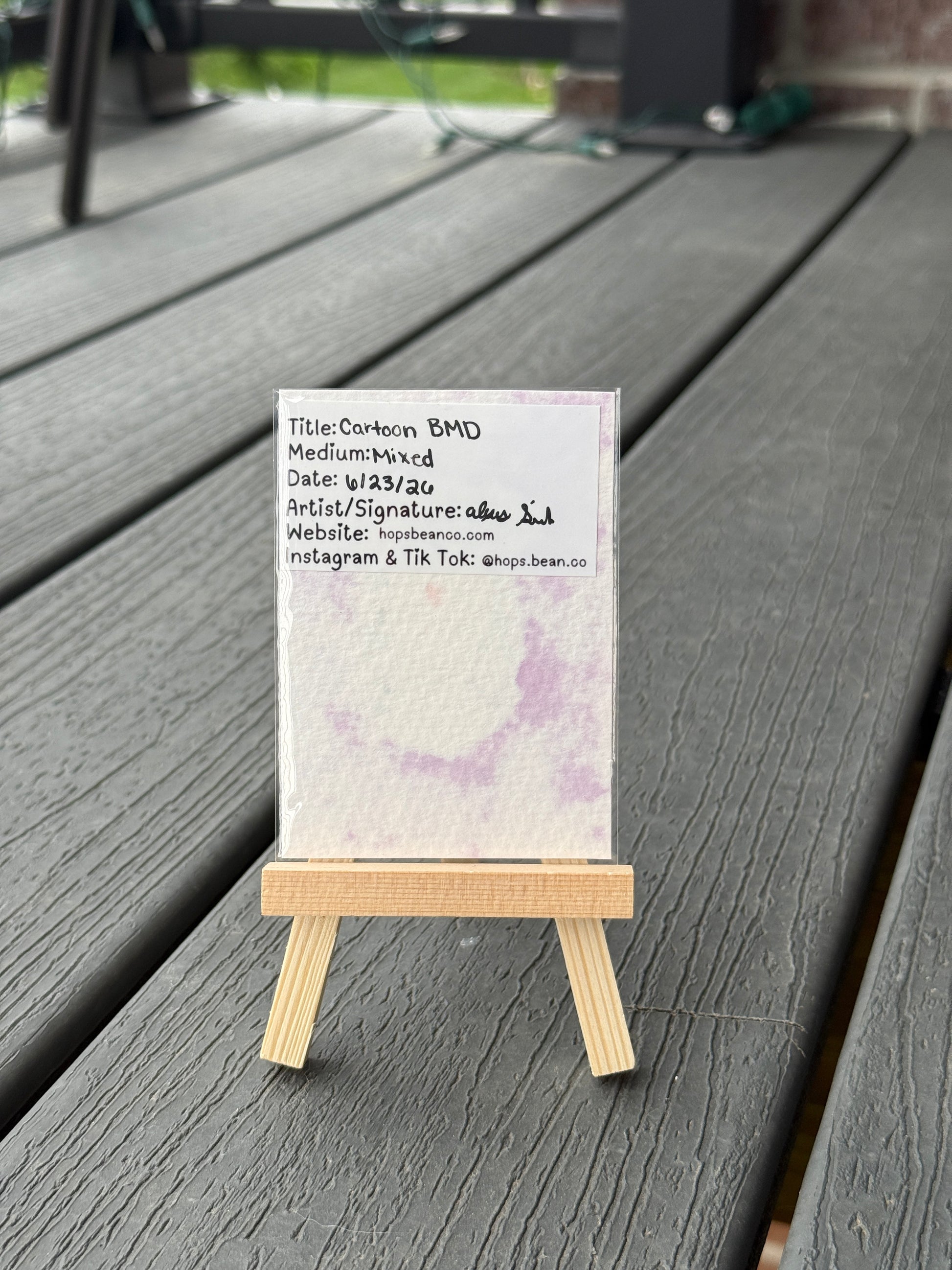 ACEO Original Mini Mixed Art "BMD” 2.5x3.5 // dog // animal // gift // bernese mountain dog //