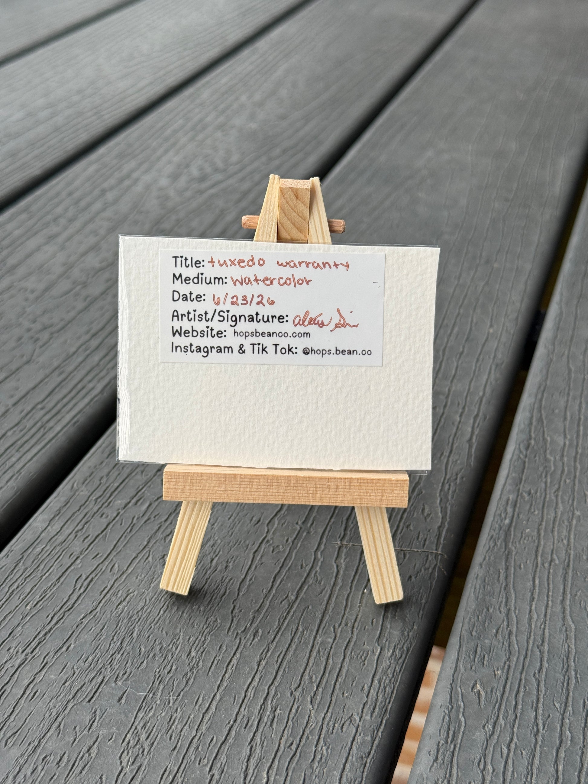 ACEO Original Mini Watercolor Art "Tuxedo Warranty” 2.5x3.5 // cat // animal // gift // pet //