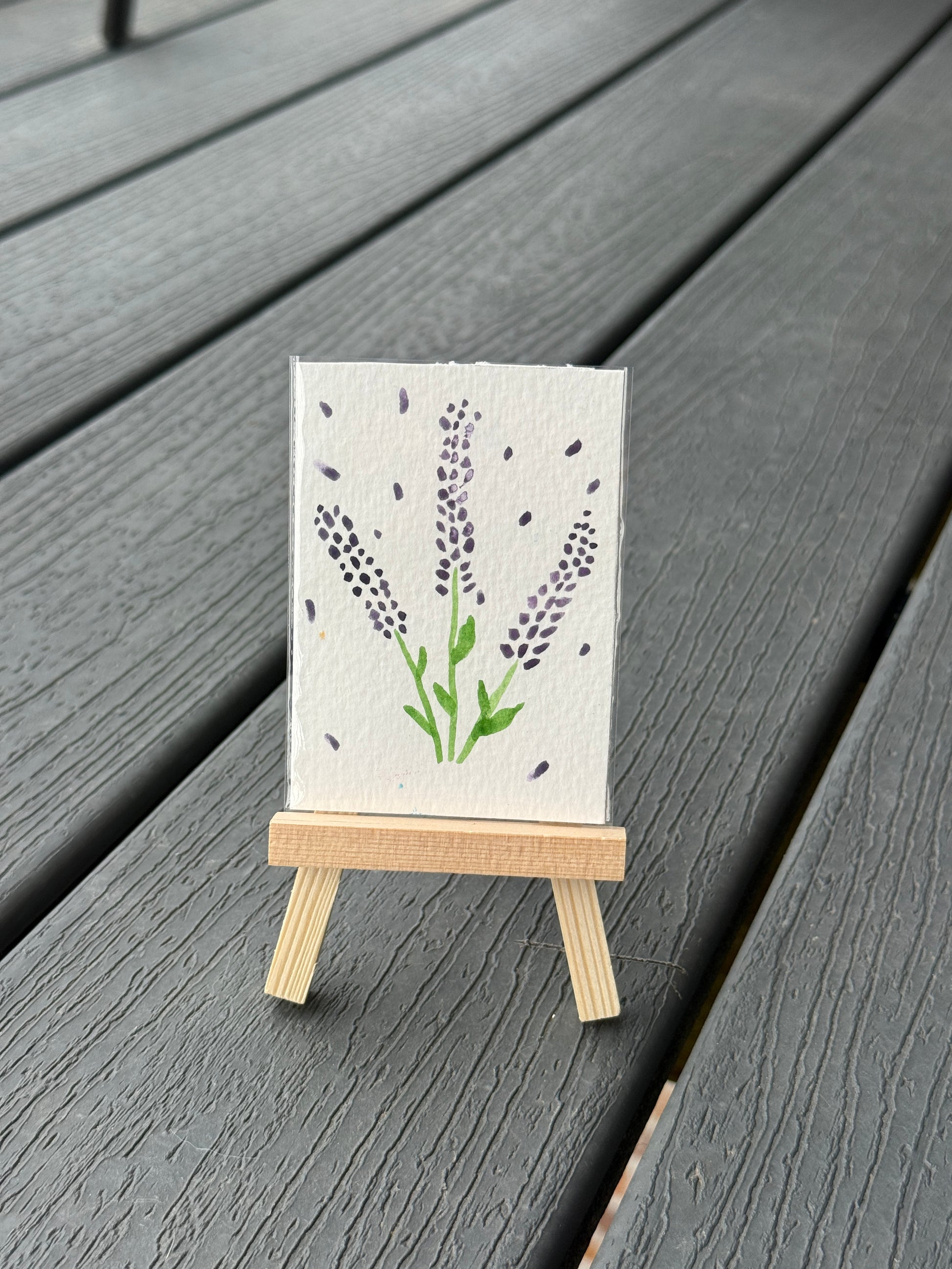 ACEO Original Mini Watercolor Art "Purple Flower 3” 2.5x3.5 // flower // floral // gift // purple //