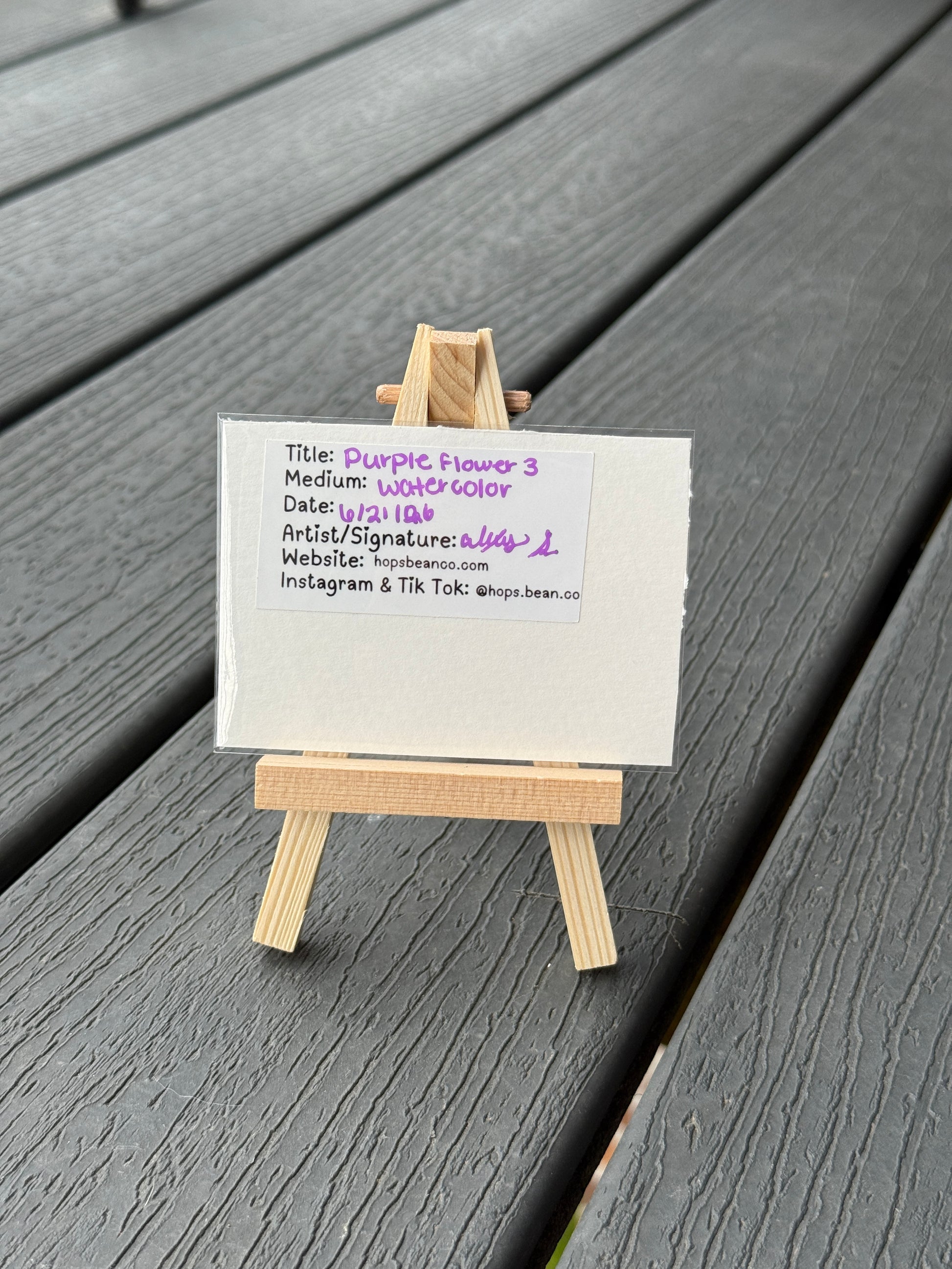 ACEO Original Mini Watercolor Art "Purple Flower 3” 2.5x3.5 // flower // floral // gift // purple //