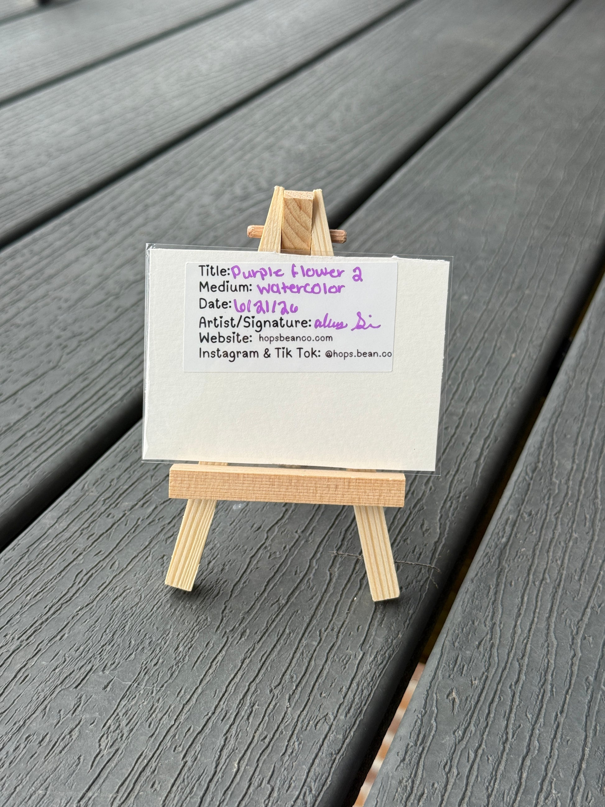 ACEO Original Mini Watercolor Art "Purple Flower 2” 2.5x3.5 // flower // floral // gift // purple //
