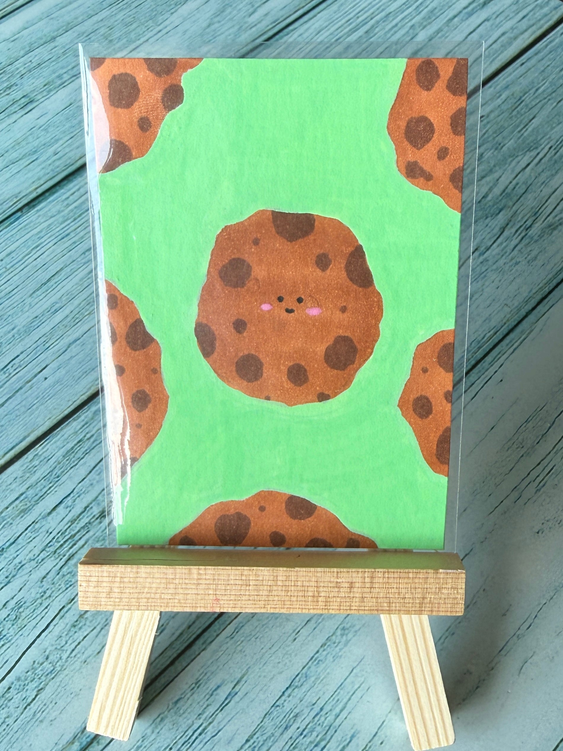 ACEO Original Mini Mixed Media Art "Cookie Cutie” 2.5x3.5 // food // art // cookie // gift //