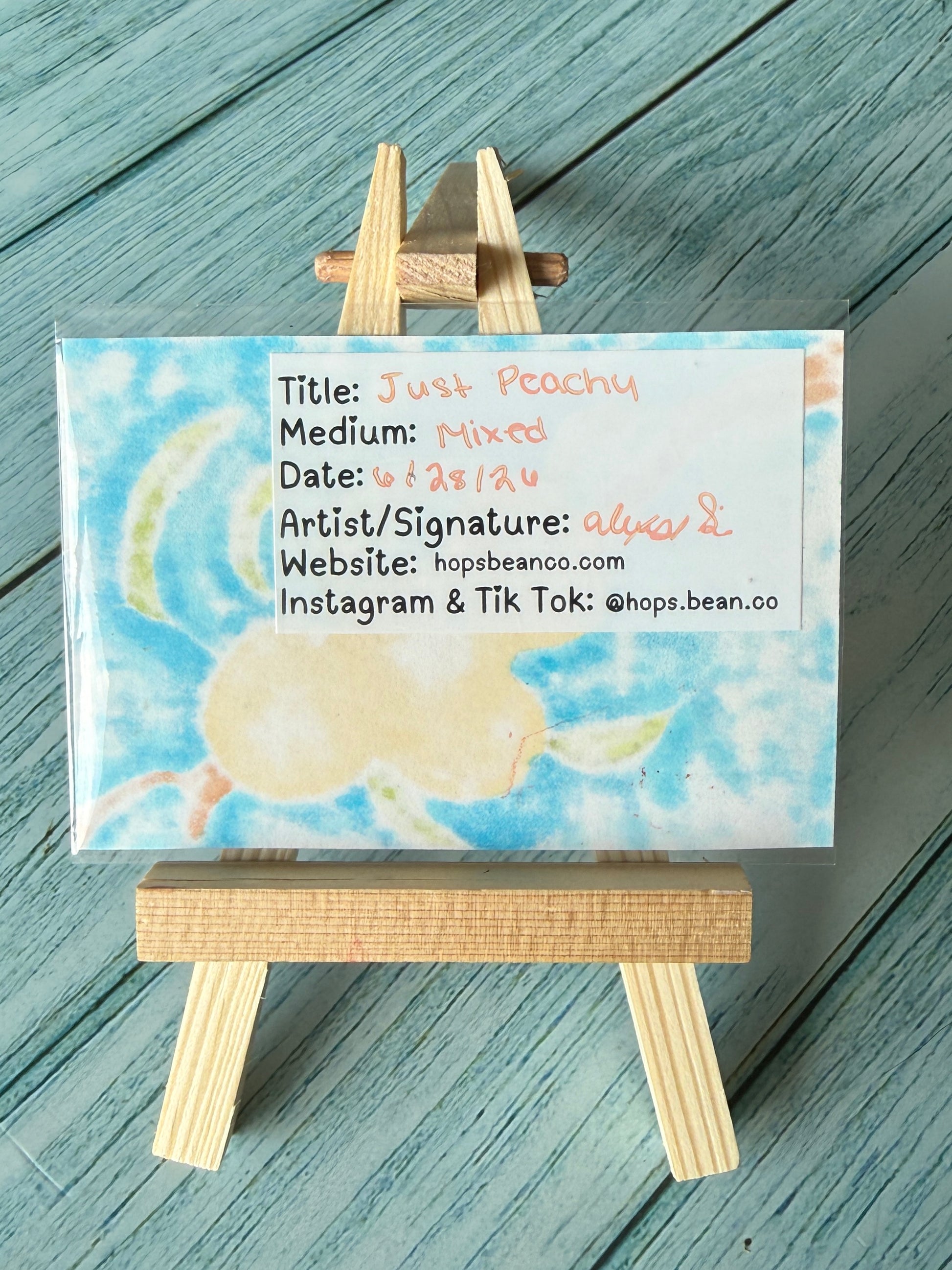 ACEO Original Mini Mixed Media Art "Just Peachy” 2.5x3.5 // food // art // fruit // gift //