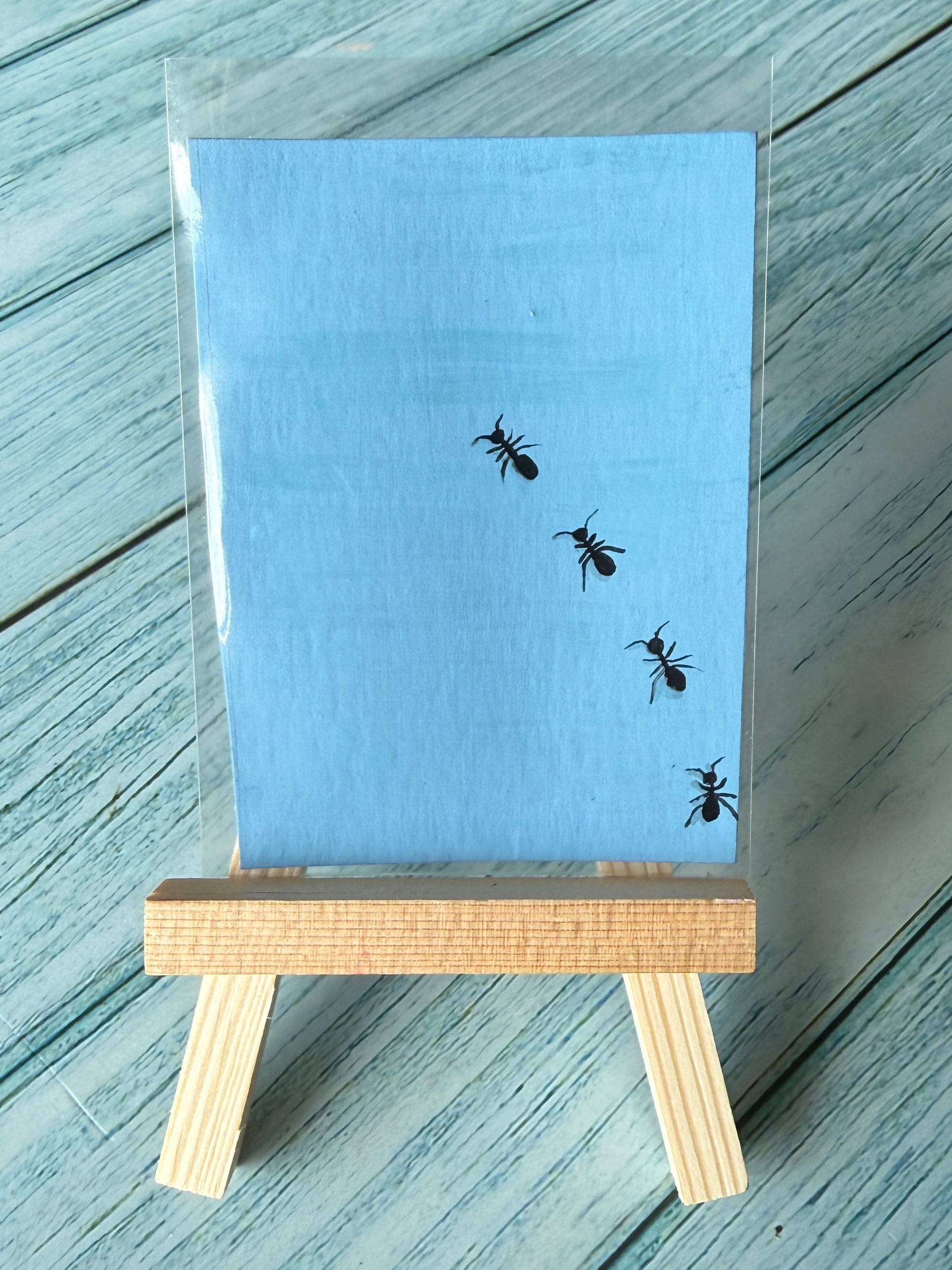 ACEO Original Mini Gouache Art "Ants” 2.5x3.5 // ants // art // insects // gift //