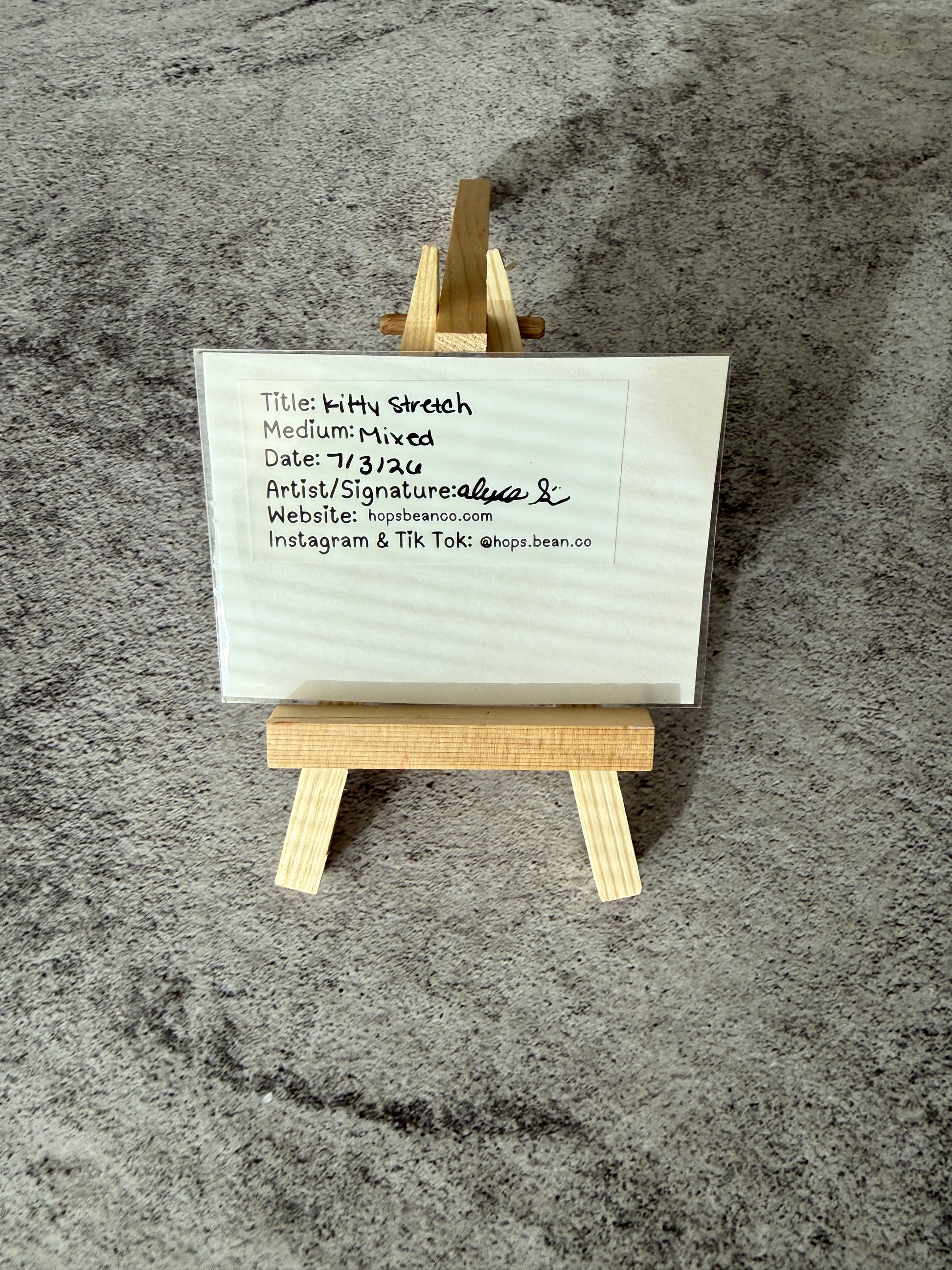 ACEO Original Mini Art "Kitty Stretch” 2.5x3.5 // kitty // art // cat // gift //