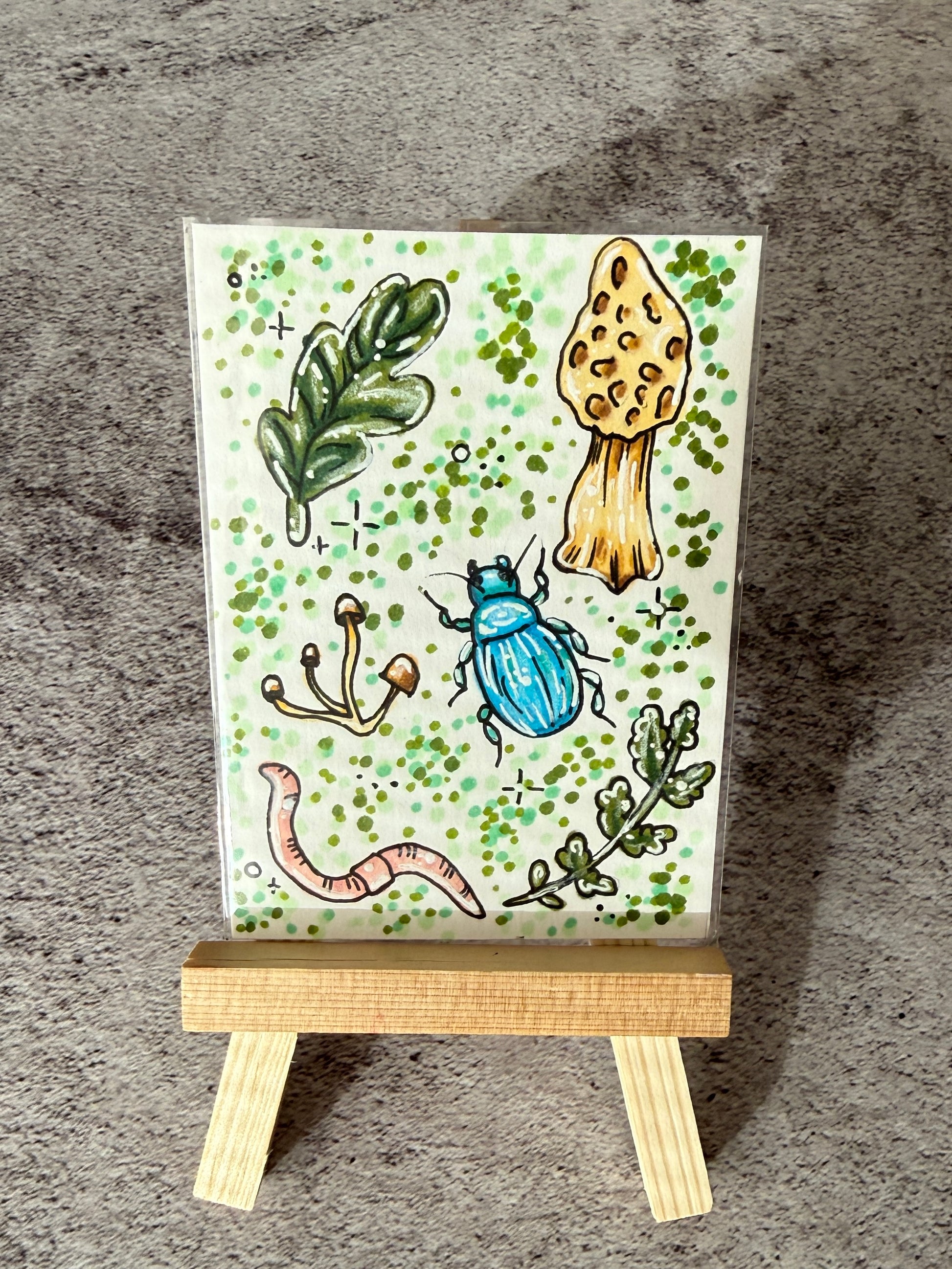 ACEO Original Mini Art "Botanicals 1” 2.5x3.5 // nature // art // outdoors // gift //
