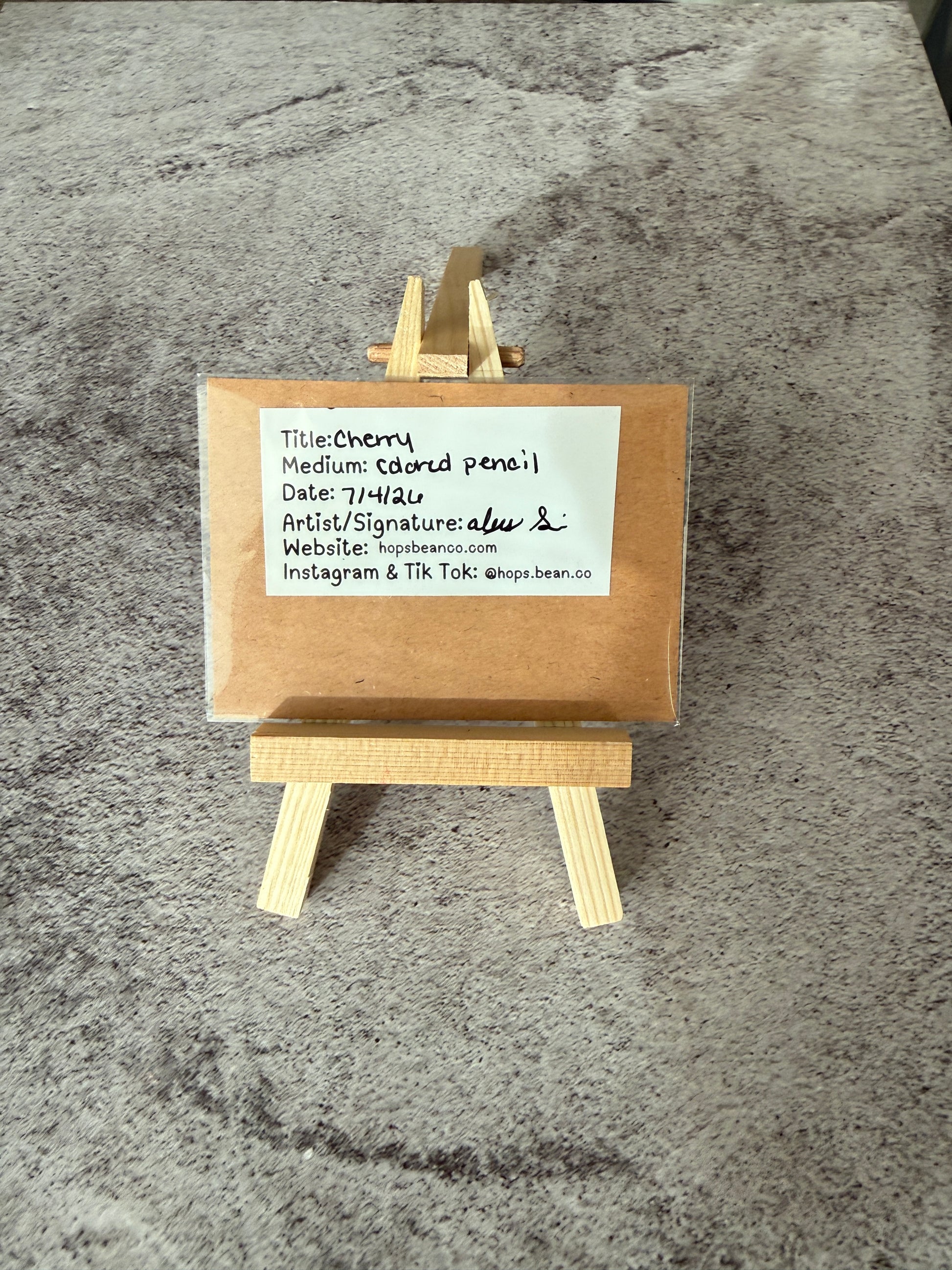 ACEO Original Mini Art "Cherry” 2.5x3.5 // pencil // food // fruit // gift //