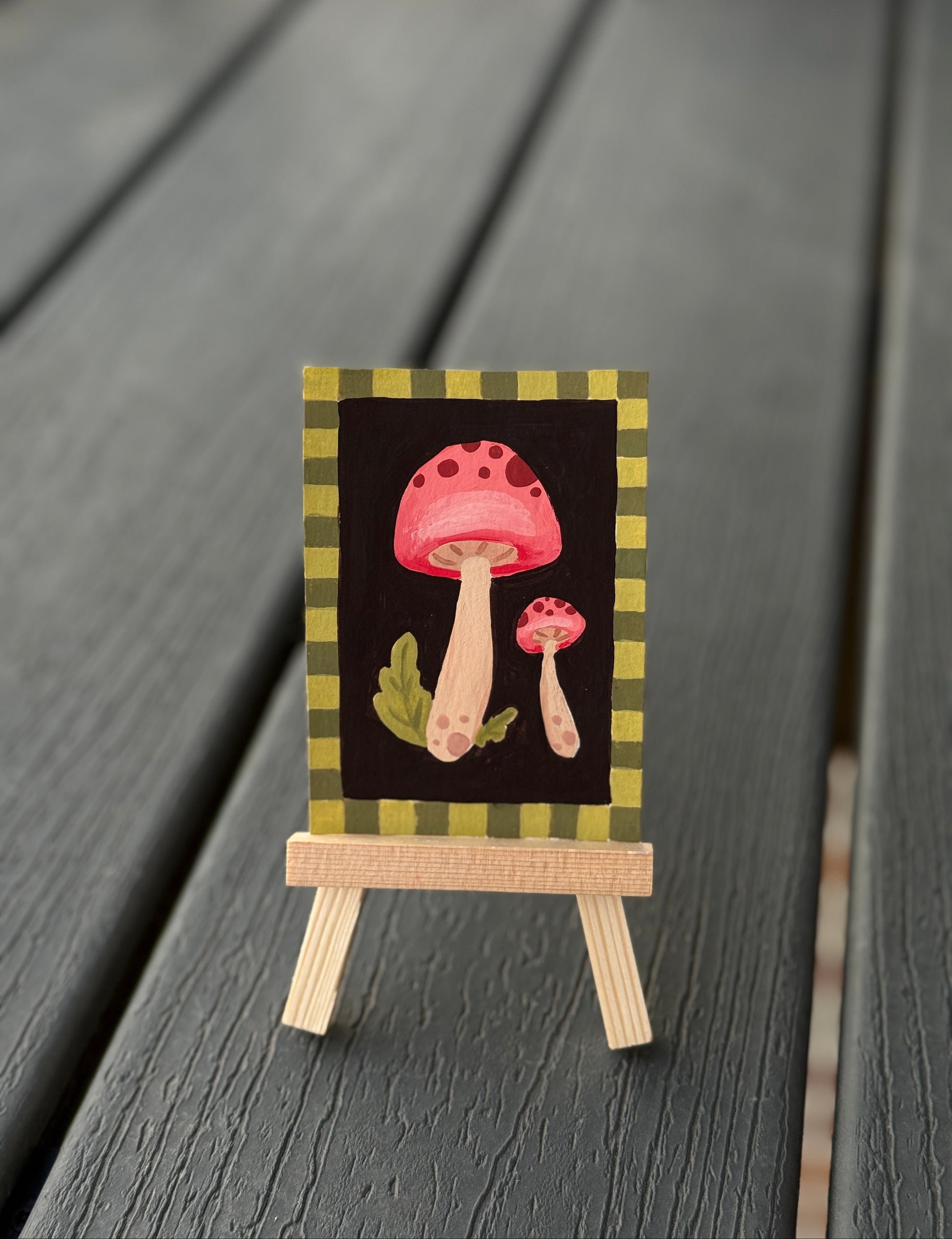 ACEO Original Mini Art "Shroom Tiles” 2.5x3.5