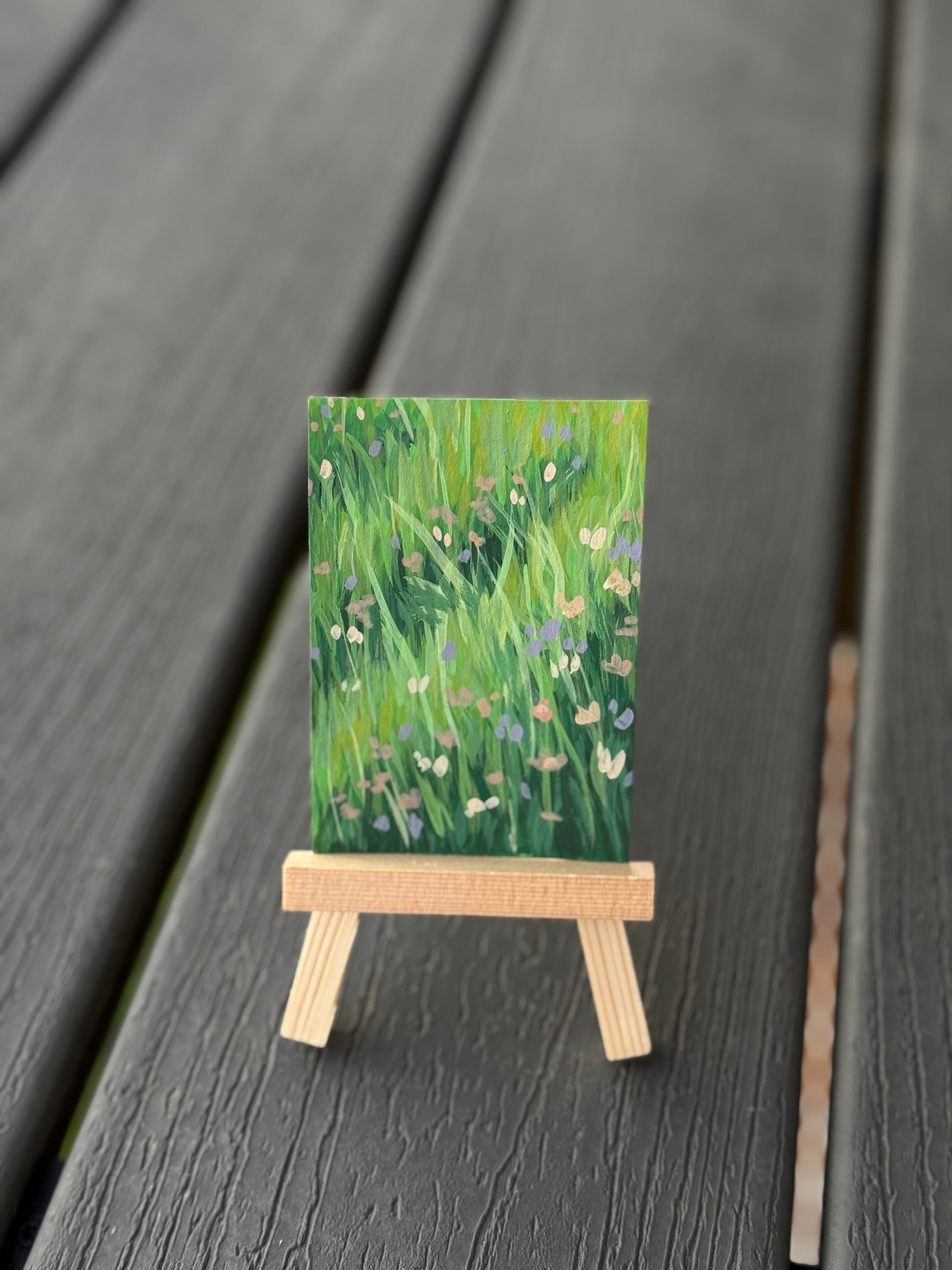 ACEO Original Mini Art "Grass Field” 2.5x3.5