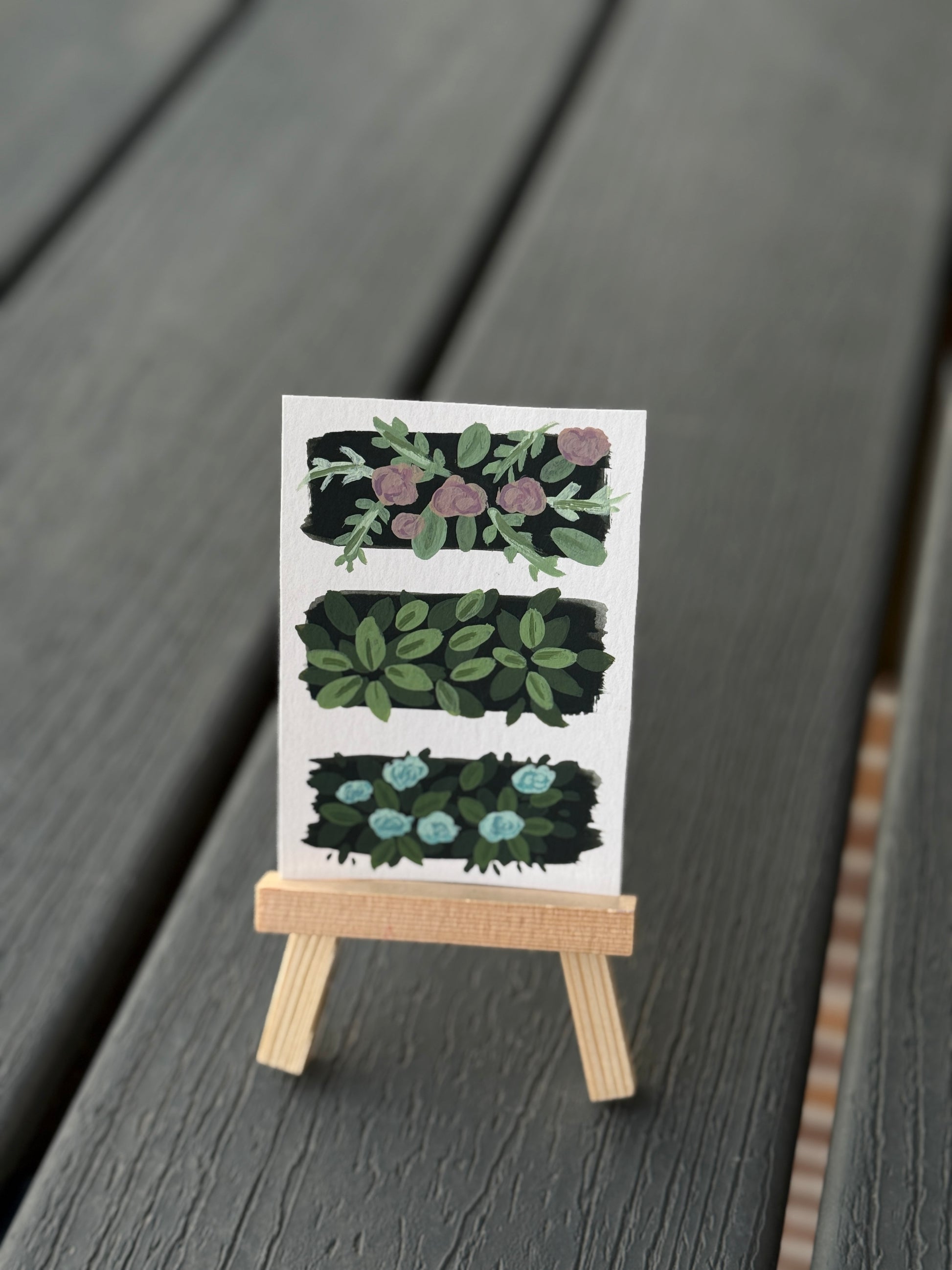 ACEO Original Mini Art "Plant Sampler” 2.5x3.5
