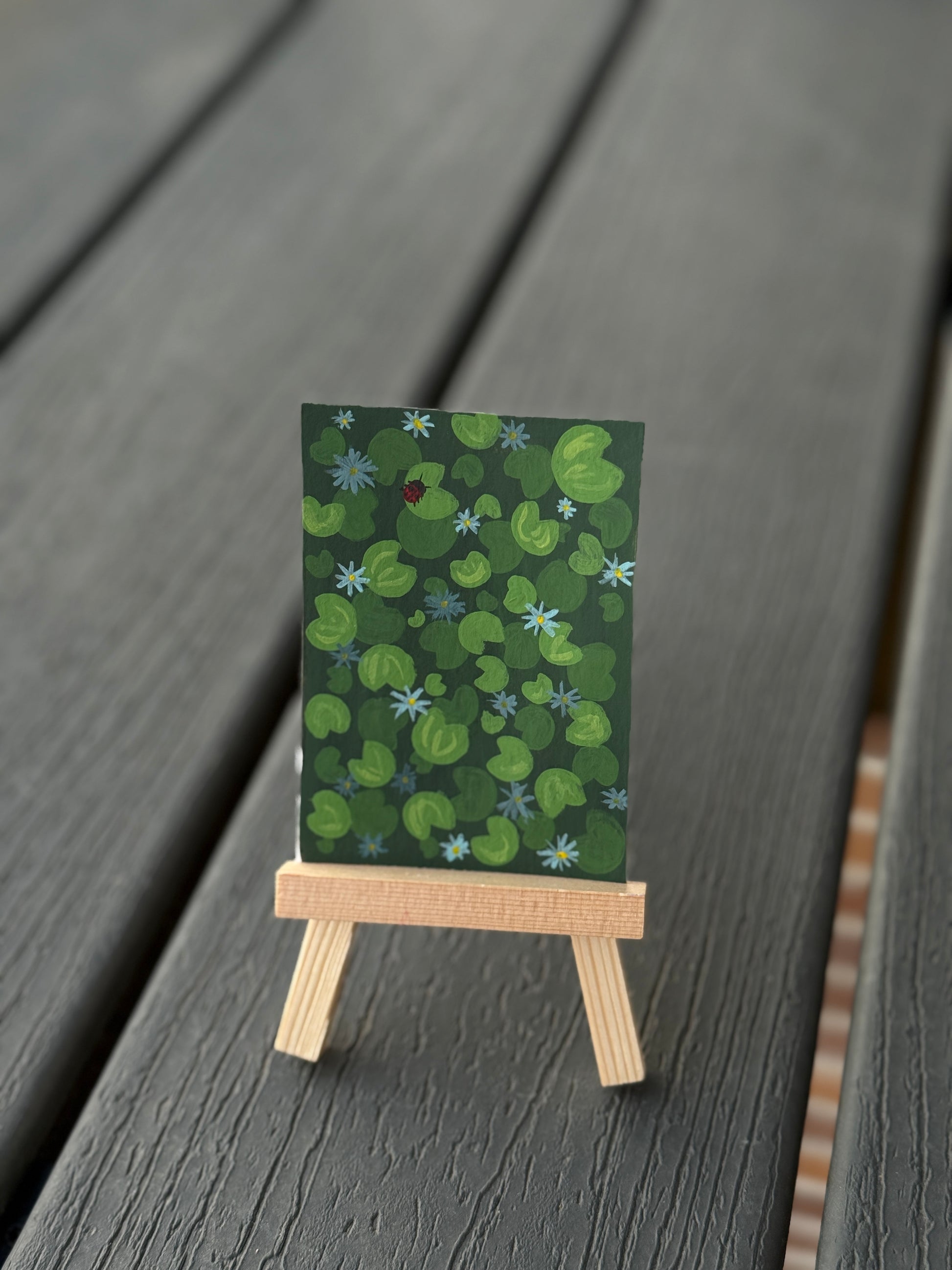 ACEO Original Mini Art "Lily Ladybug” 2.5x3.5