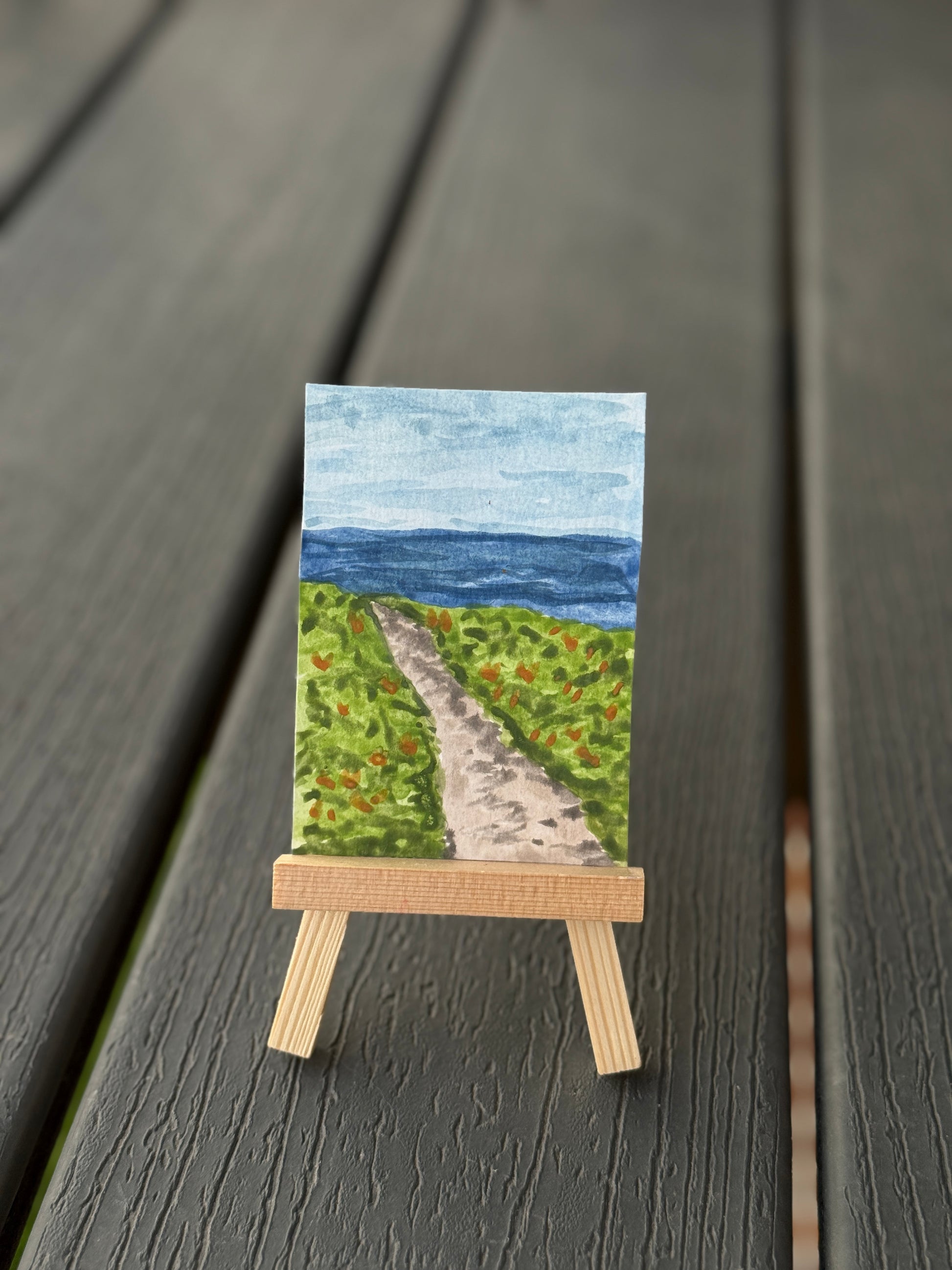 ACEO Original Mini Art "Beach Landscape” 2.5x3.5