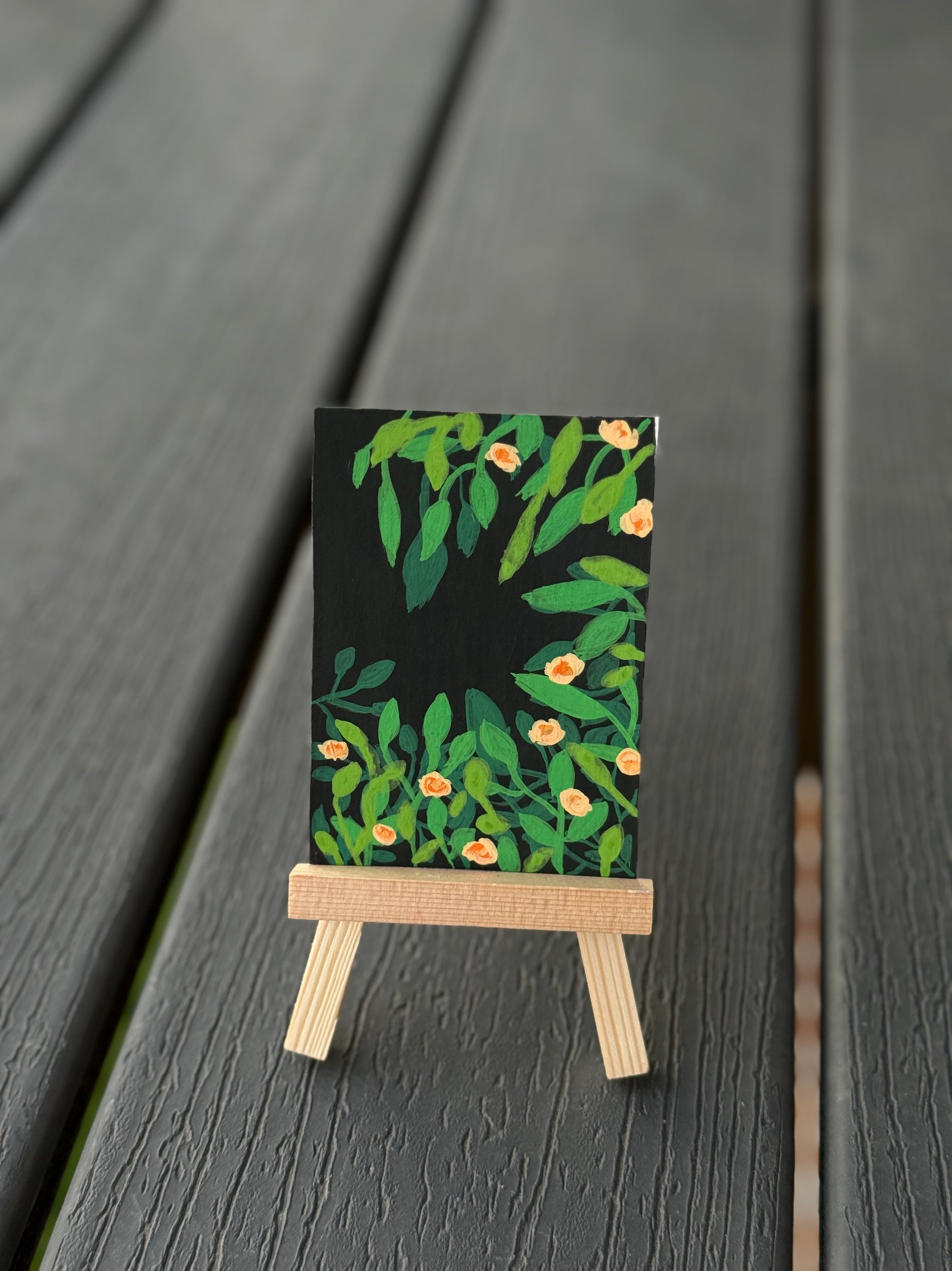 ACEO Original Mini Art "Orange Roses” 2.5x3.5