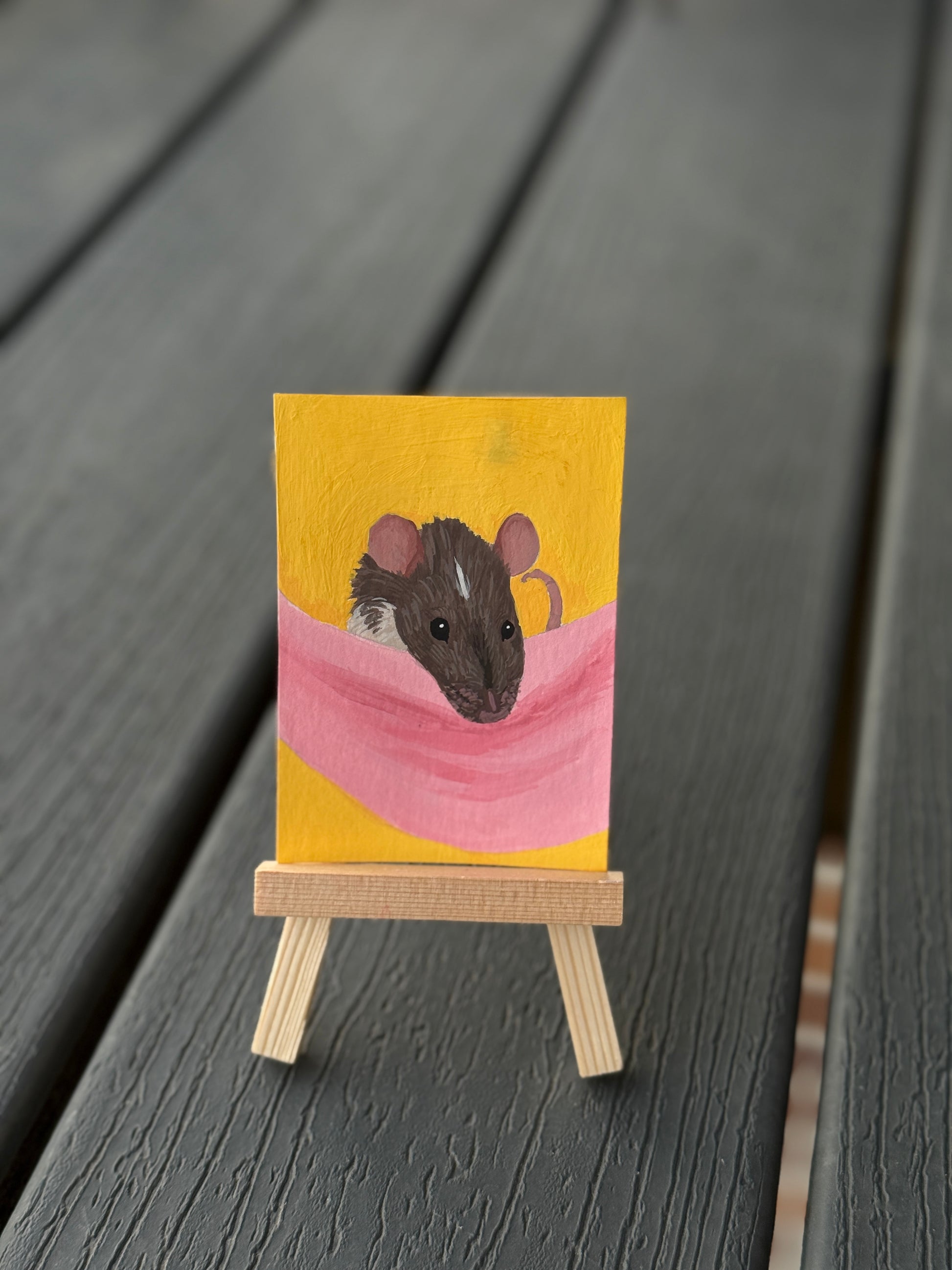 ACEO Original Mini Art "My Rat” 2.5x3.5