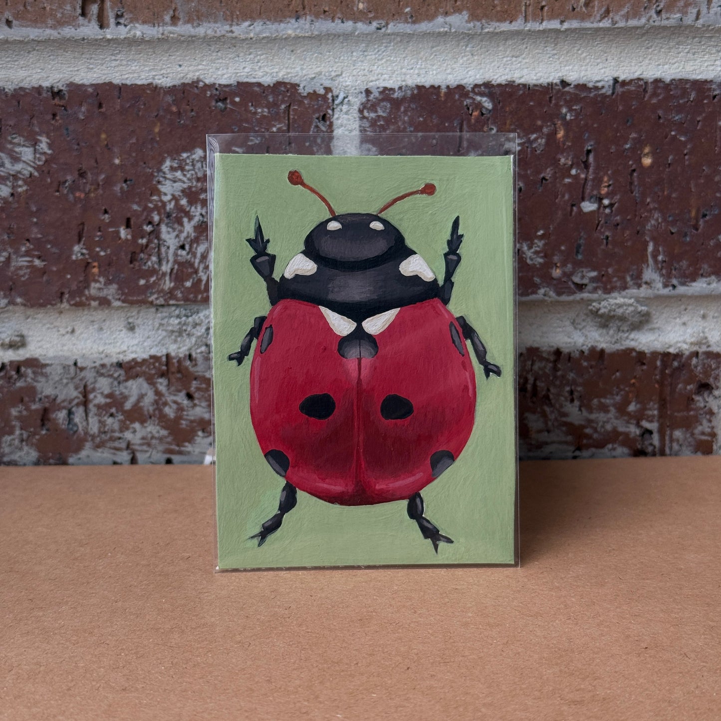 ACEO Original Mini Art "Ladybug” 2.5"x3.5"