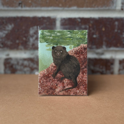 ACEO Original Mini Art "Mongoose” 2.5"x3.5"