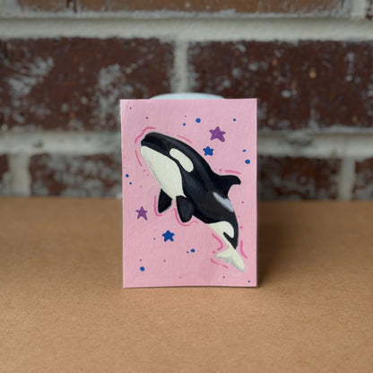 ACEO Original Mini Art "Orca” 2.5"x3.5"